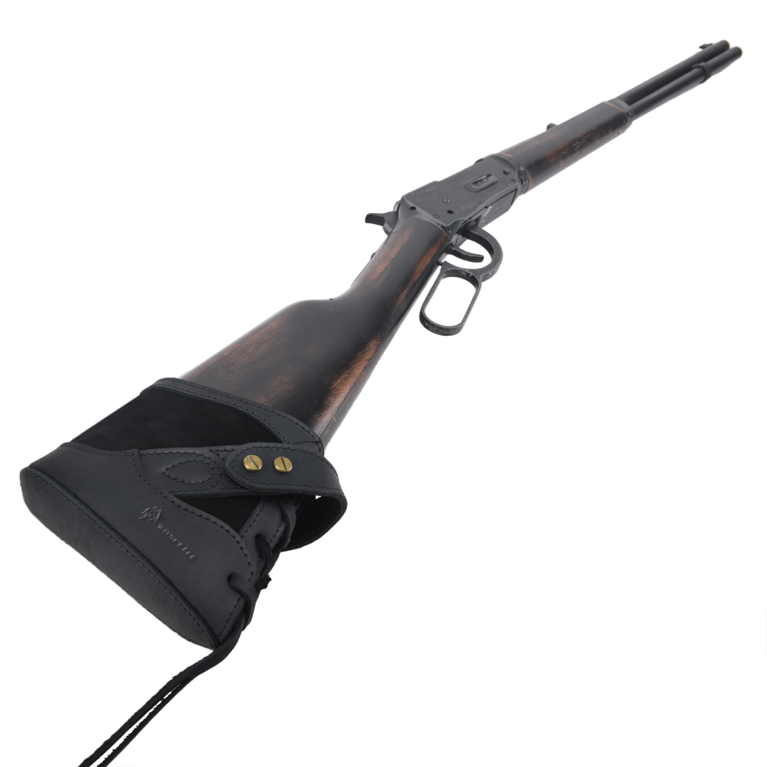 No Drill Soft Leather Rifle Recoil Pad and Shotgun Butt Stock Holster