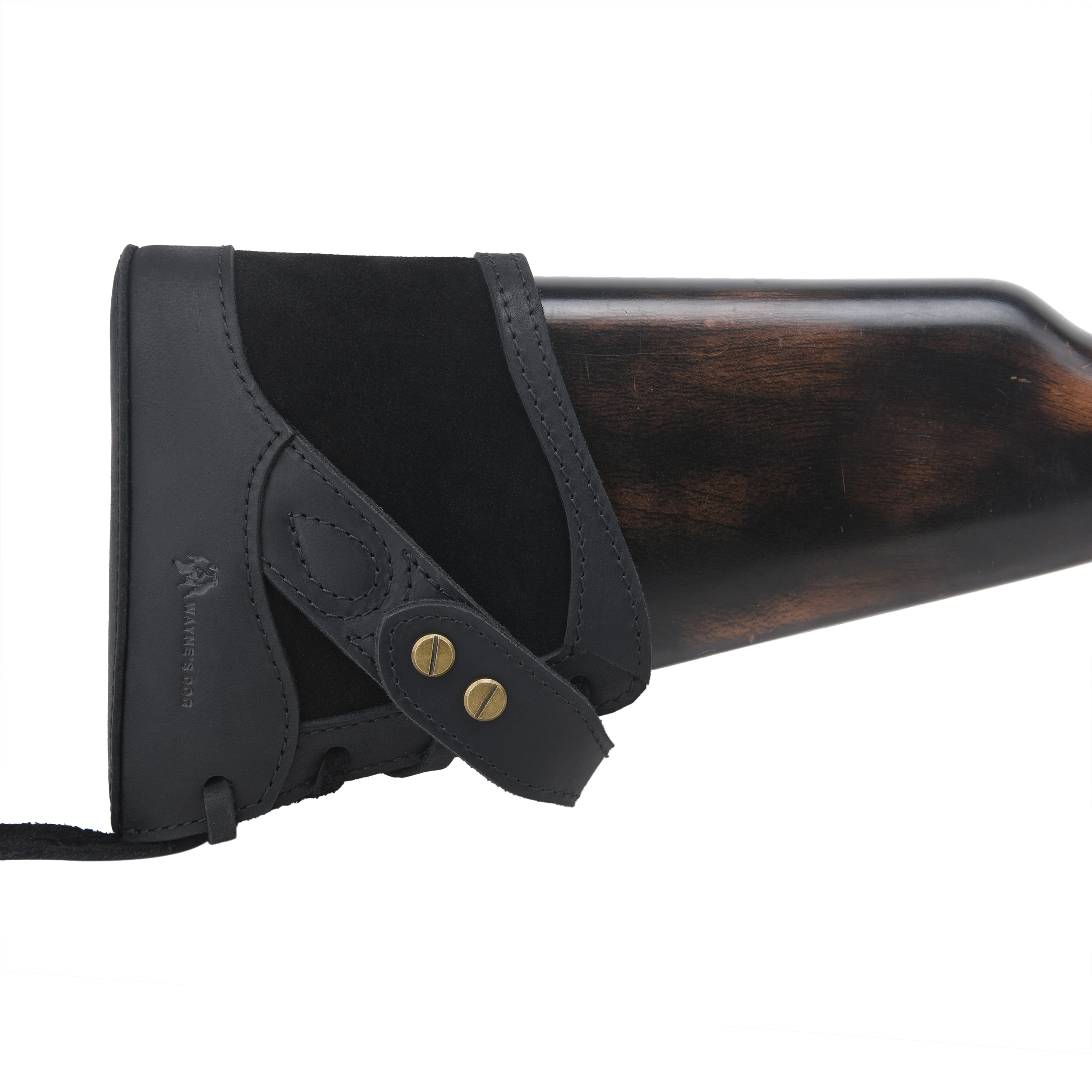 No Drill Soft Leather Rifle Recoil Pad and Shotgun Butt Stock Holster