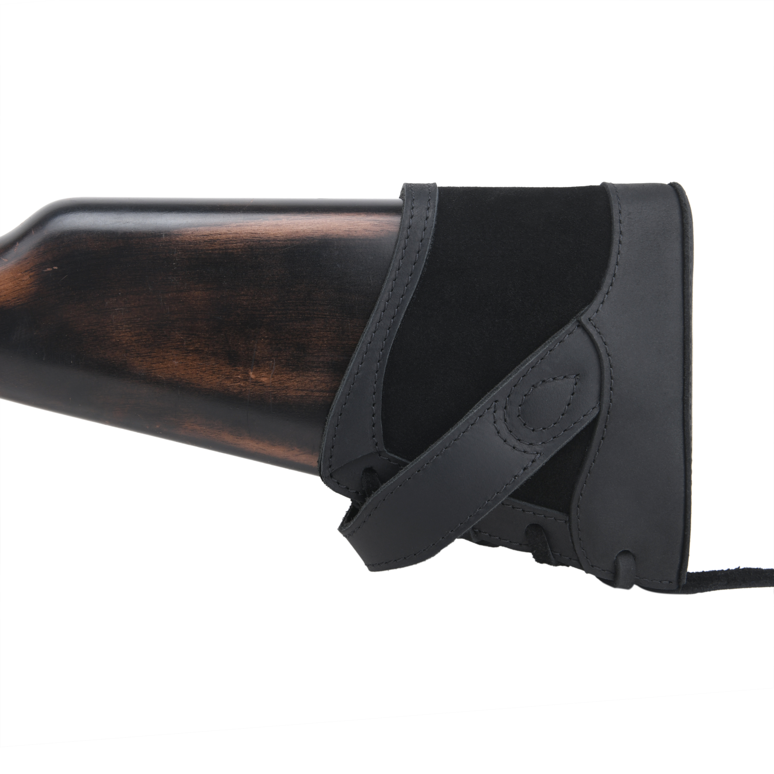 No Drill Soft Leather Rifle Recoil Pad and Shotgun Butt Stock Holster