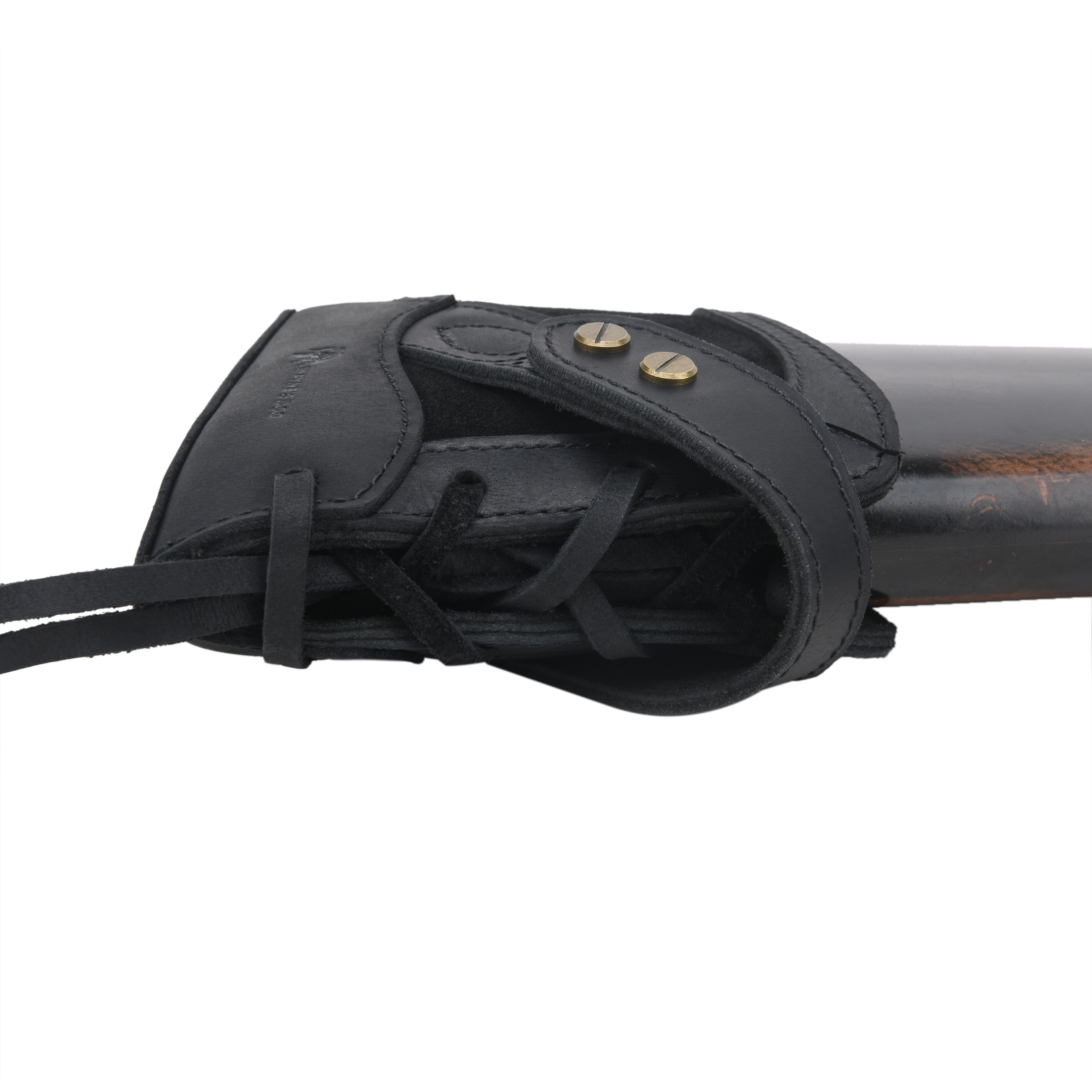 No Drill Soft Leather Rifle Recoil Pad and Shotgun Butt Stock Holster