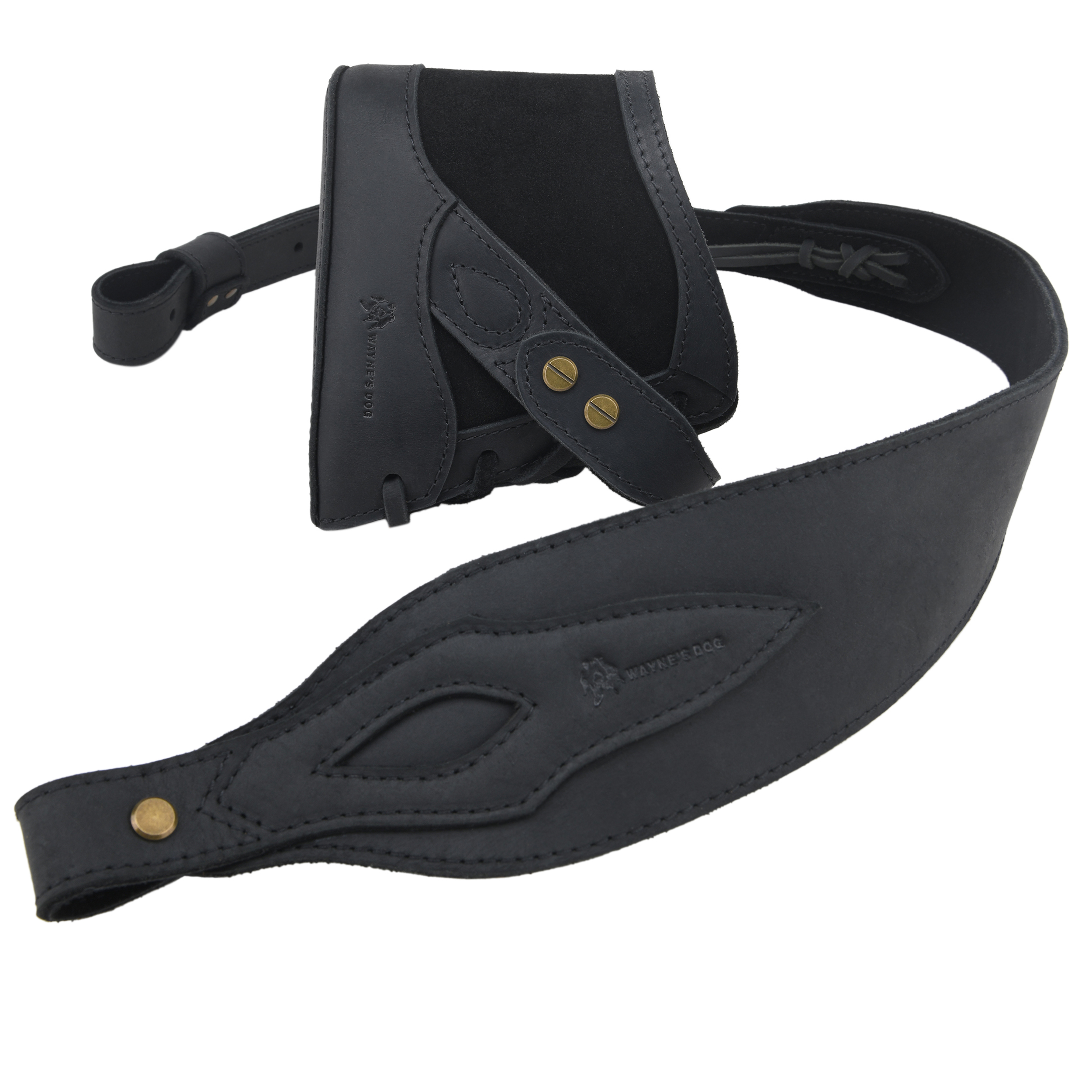 Full Leather No Drill Set Rifle Gun Carry Sling Strap with Recoil Pad