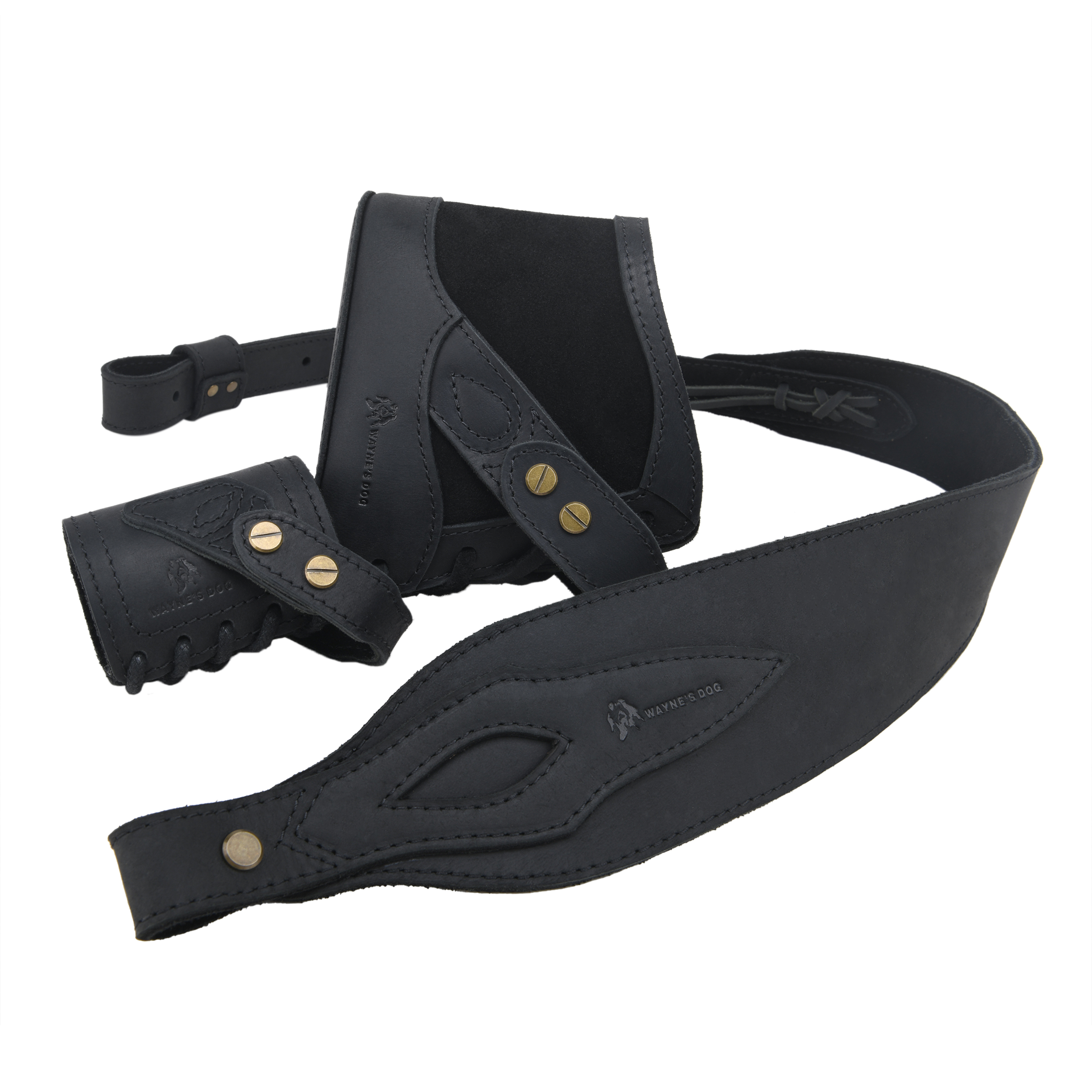 Drill-free Leather Rifle Recoil Pad, Gun Barrel Mount, Shoulder Straps