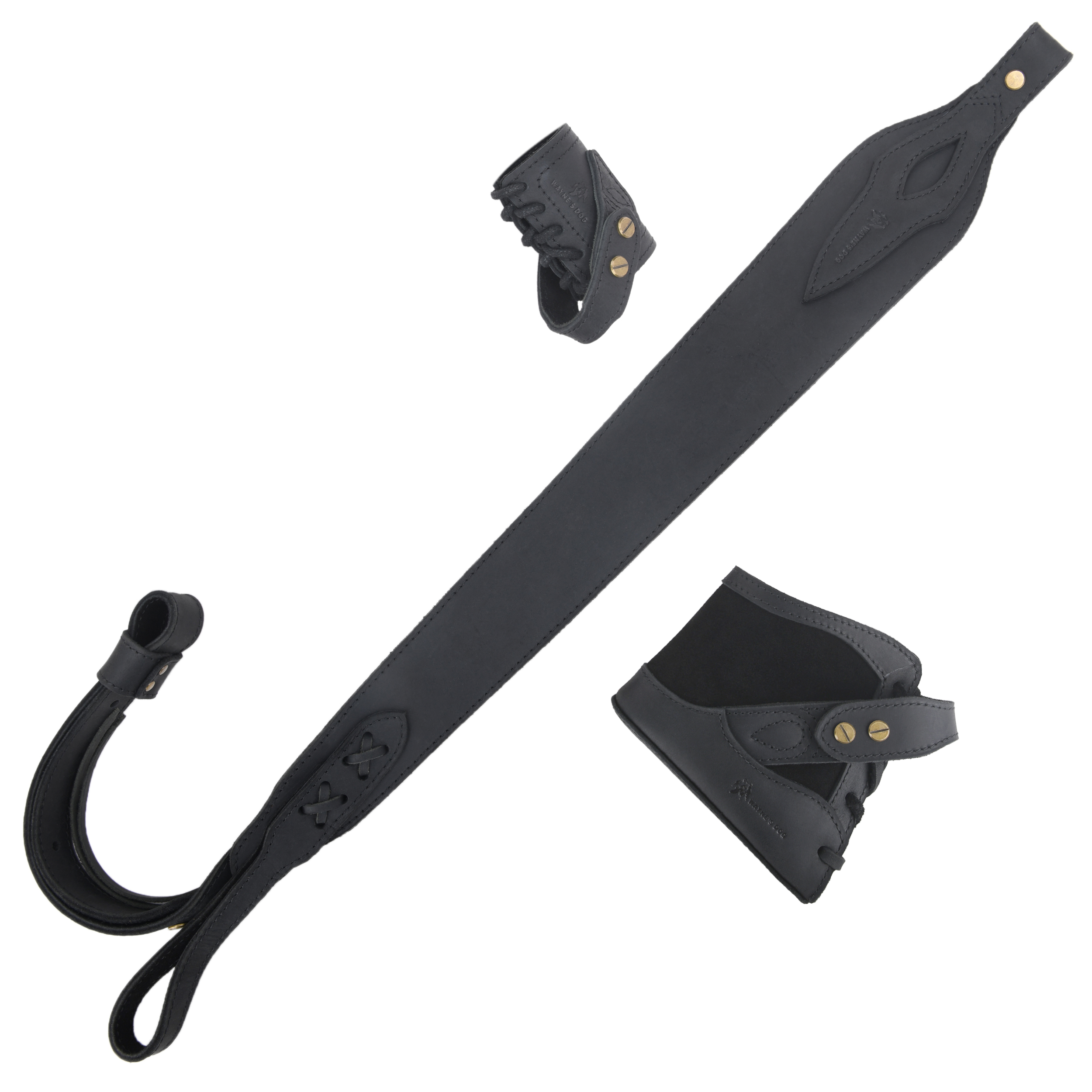Drill-free Leather Rifle Recoil Pad, Gun Barrel Mount, Shoulder Straps