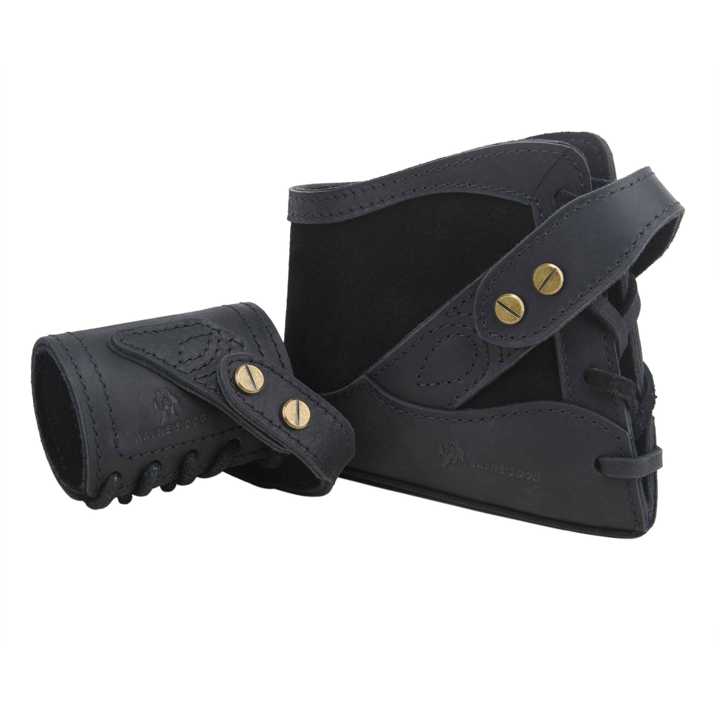 No-Drill Leather Rifle Buttstock Holder with Leather Gun Barrel Mount