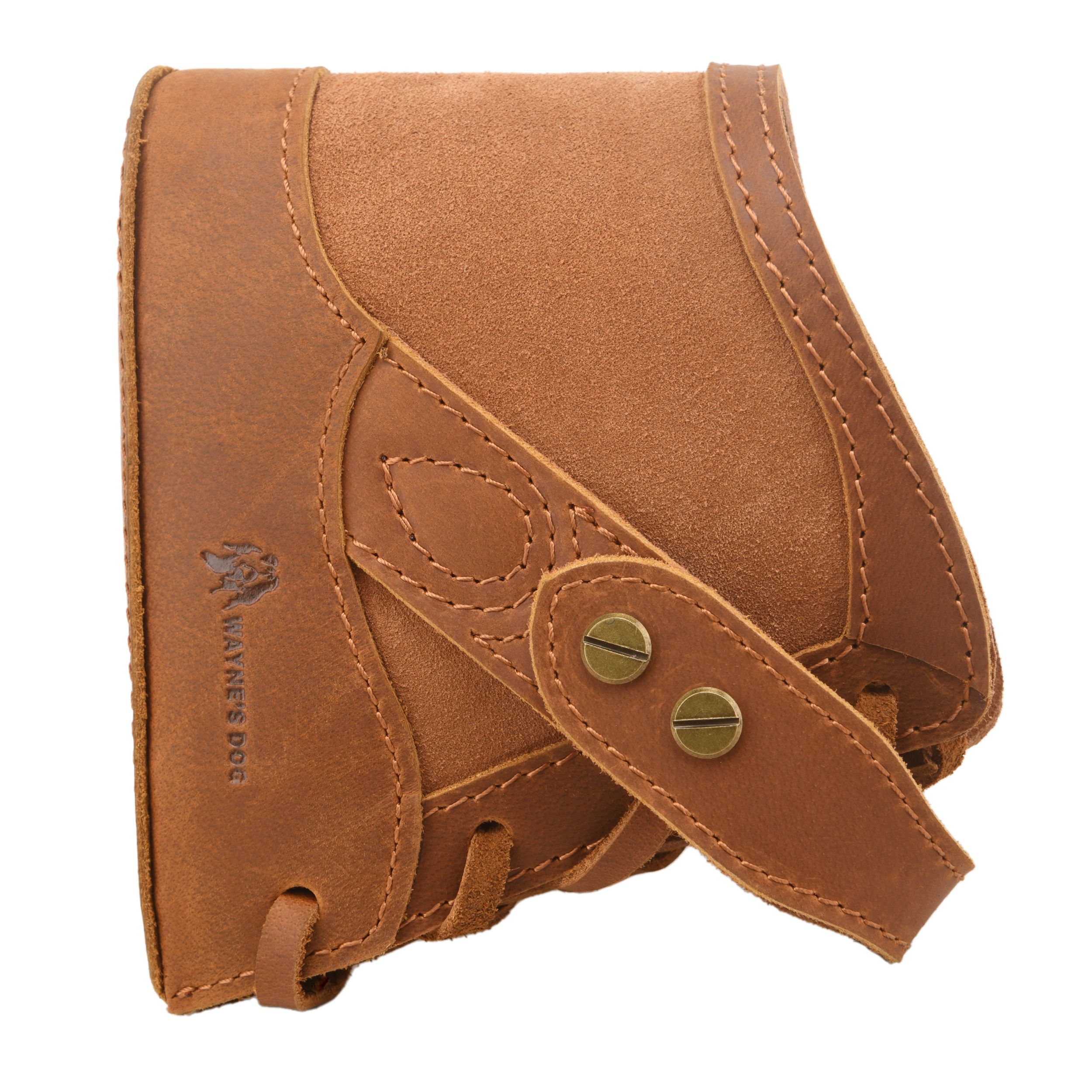 No Drill Soft Leather Rifle Recoil Pad and Shotgun Butt Stock Holster