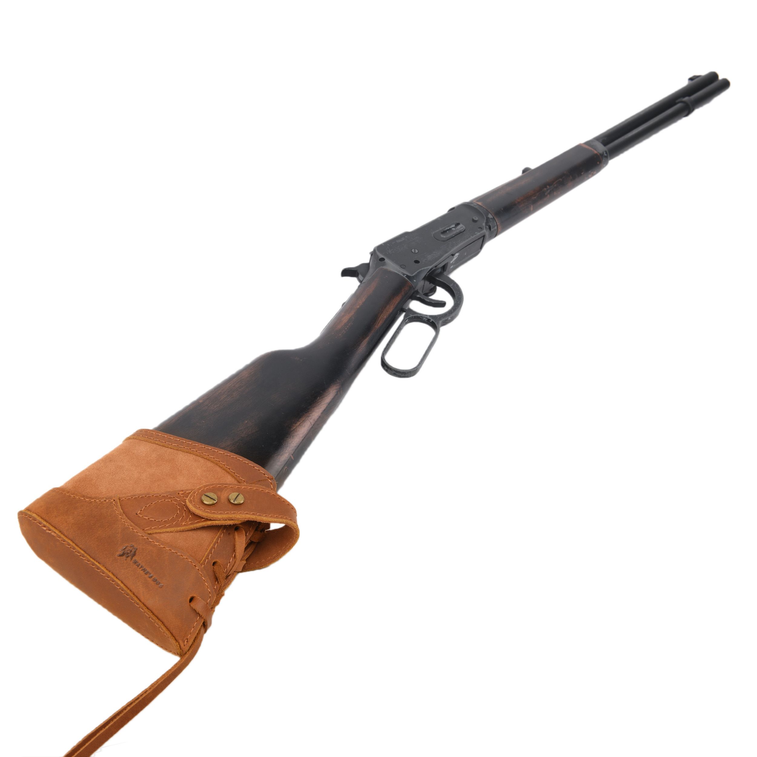 No Drill Soft Leather Rifle Recoil Pad and Shotgun Butt Stock Holster