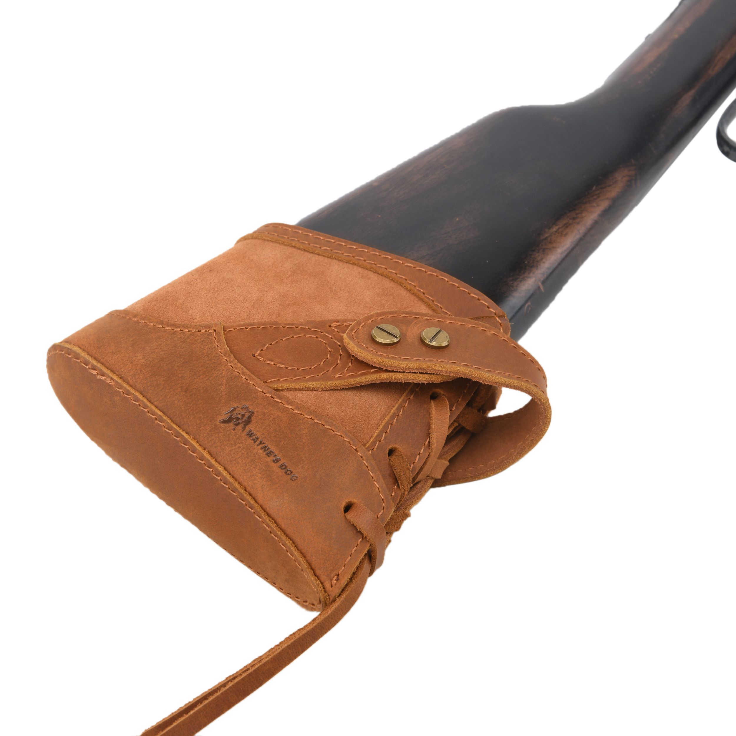No Drill Soft Leather Rifle Recoil Pad and Shotgun Butt Stock Holster