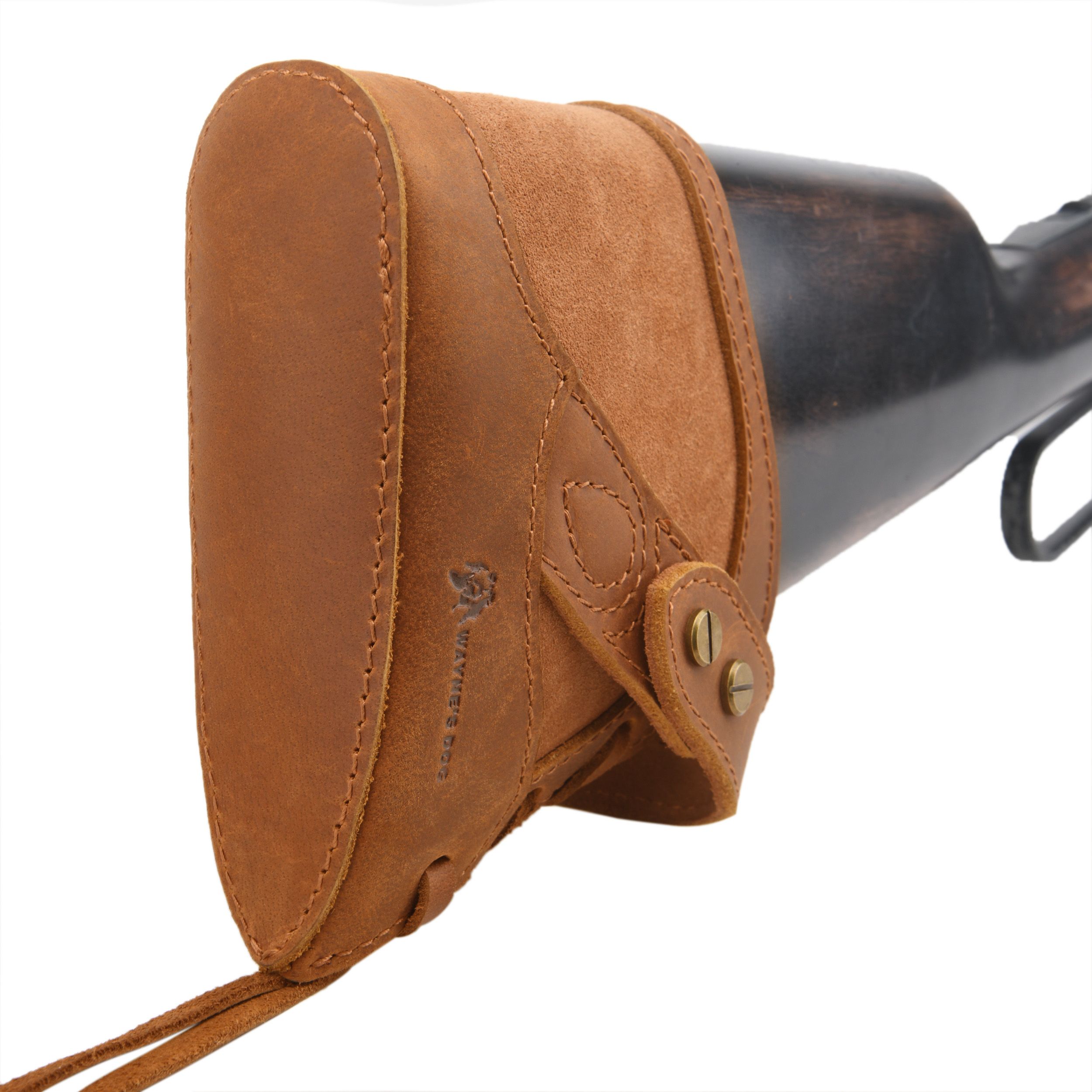 No Drill Soft Leather Rifle Recoil Pad and Shotgun Butt Stock Holster