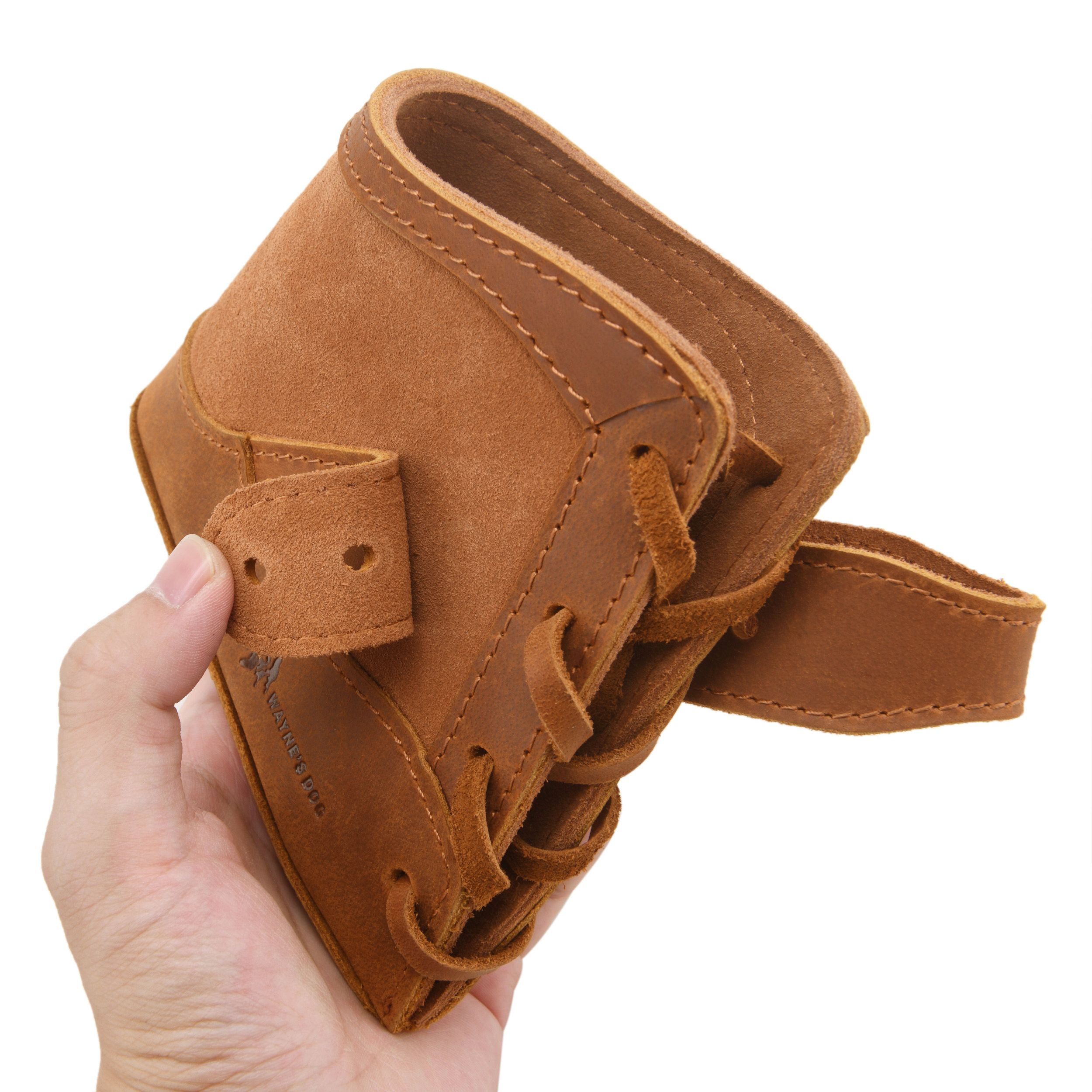 No Drill Soft Leather Rifle Recoil Pad and Shotgun Butt Stock Holster