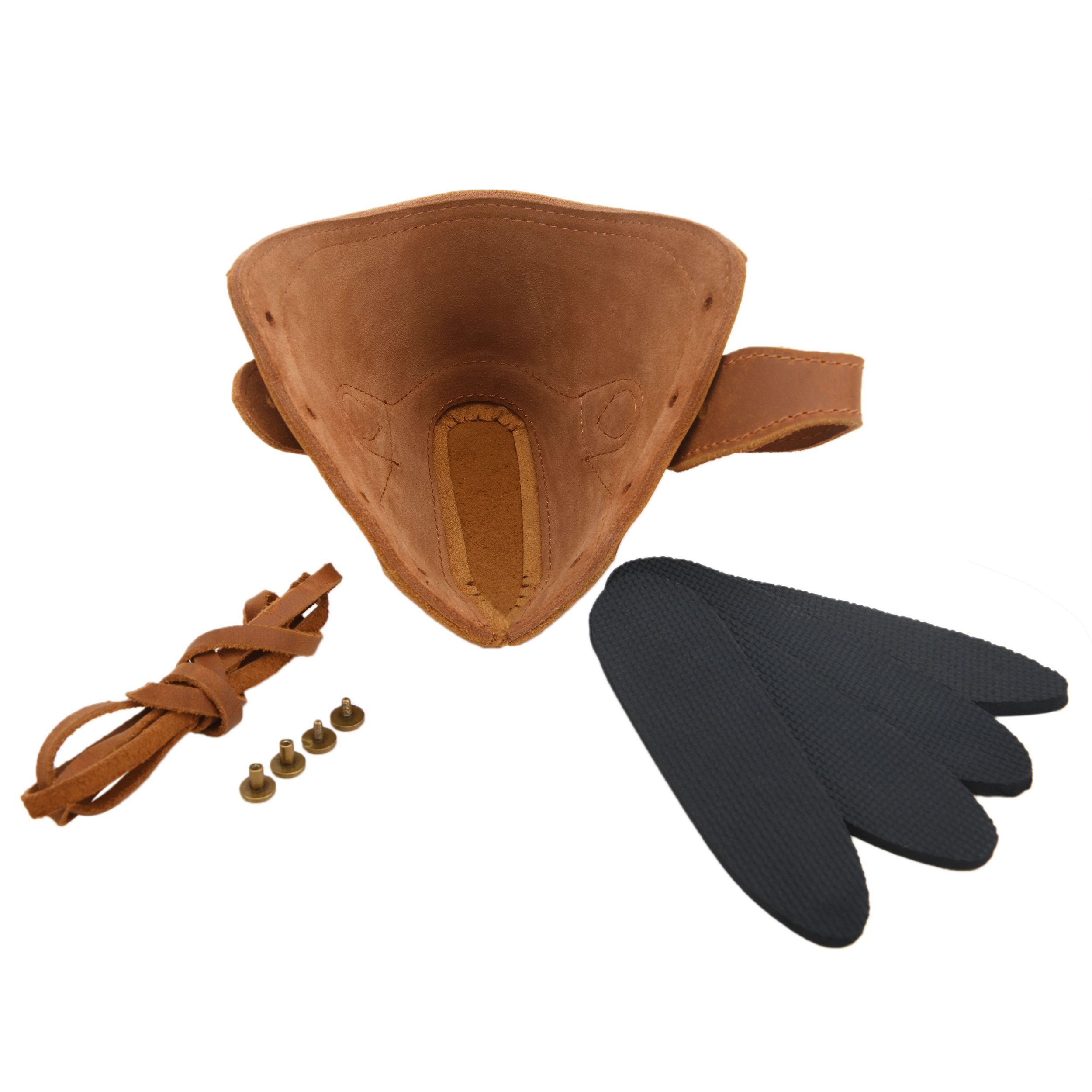 No Drill Soft Leather Rifle Recoil Pad and Shotgun Butt Stock Holster