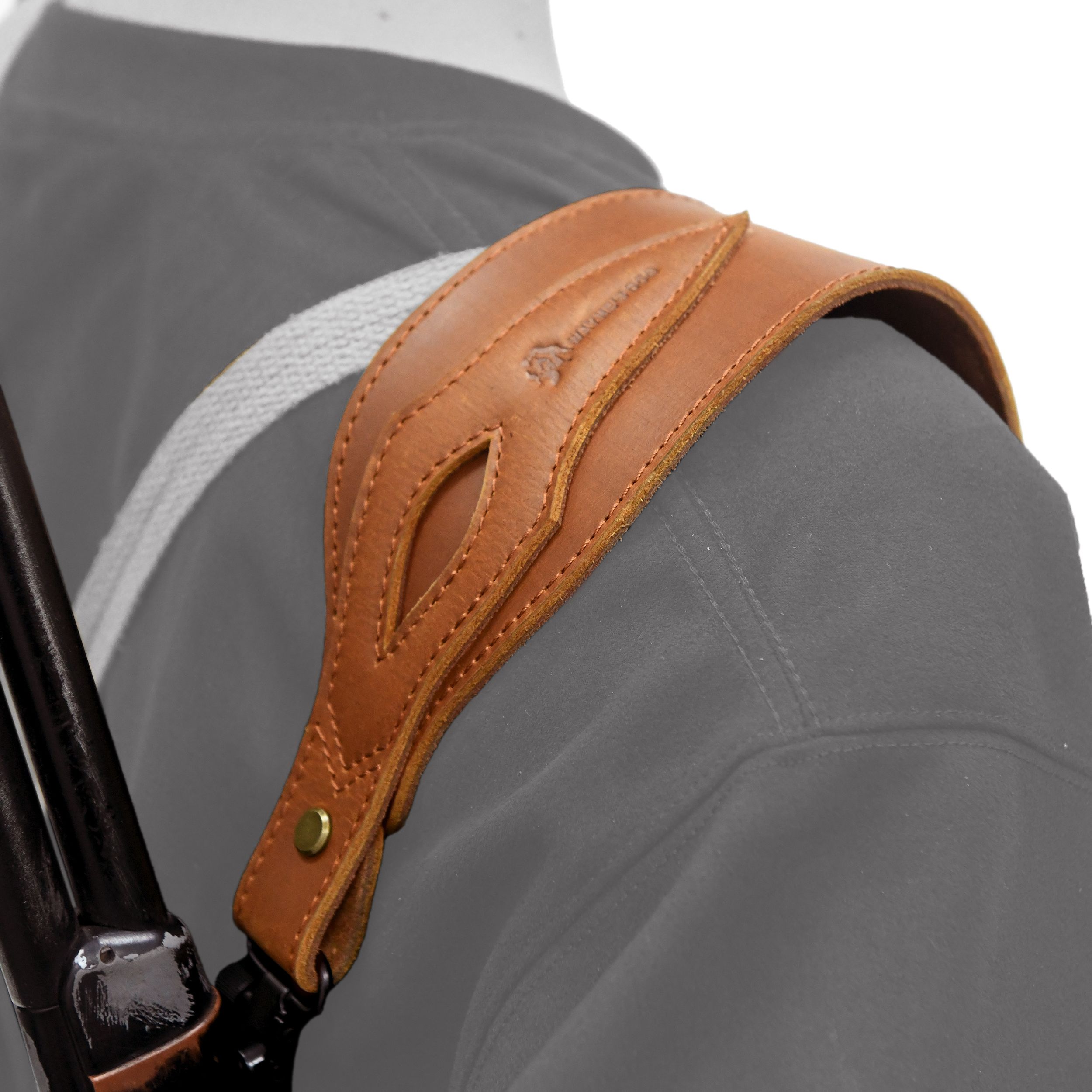 Full Leather No Drill Set Rifle Gun Carry Sling Strap with Recoil Pad