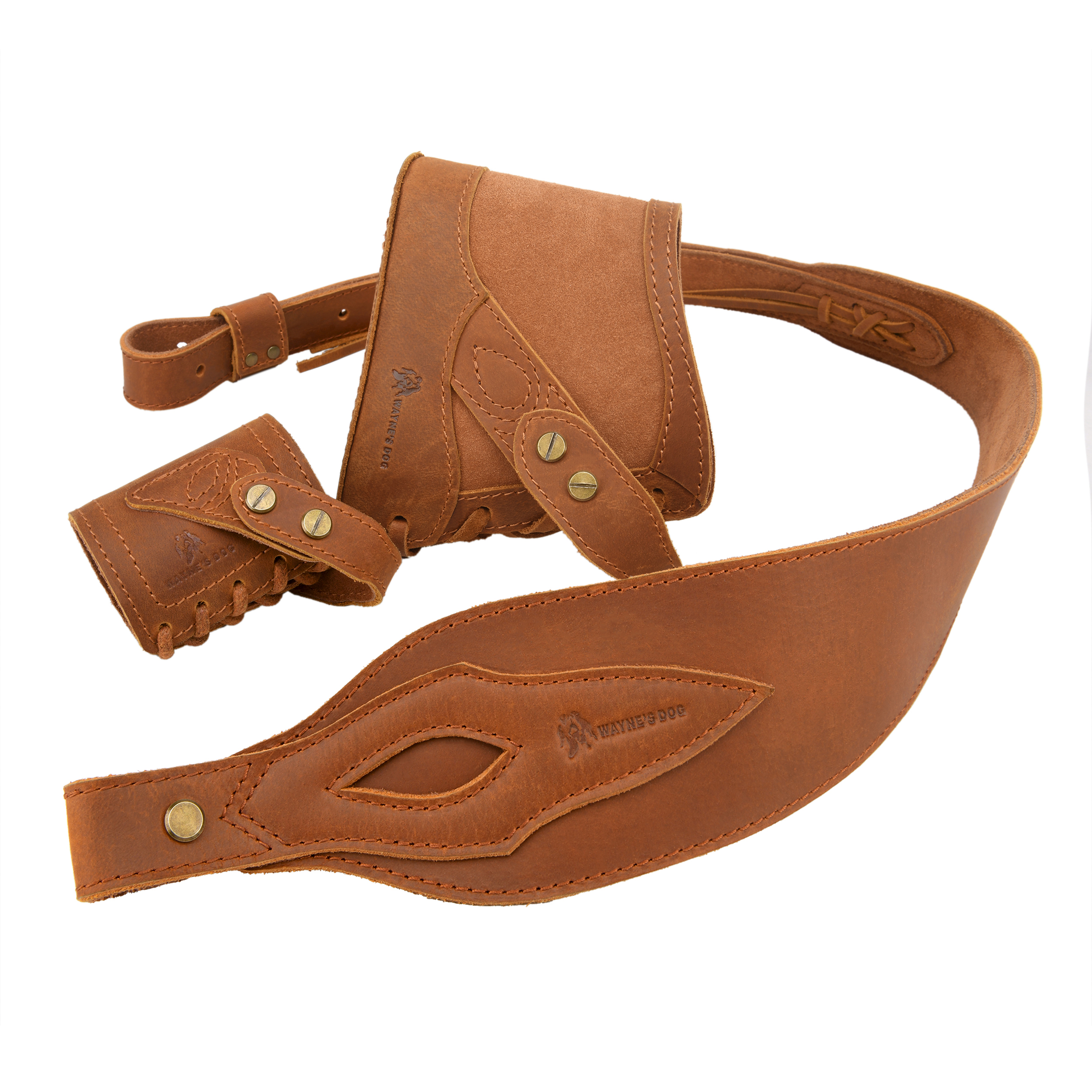 Drill-free Leather Rifle Recoil Pad, Gun Barrel Mount, Shoulder Straps