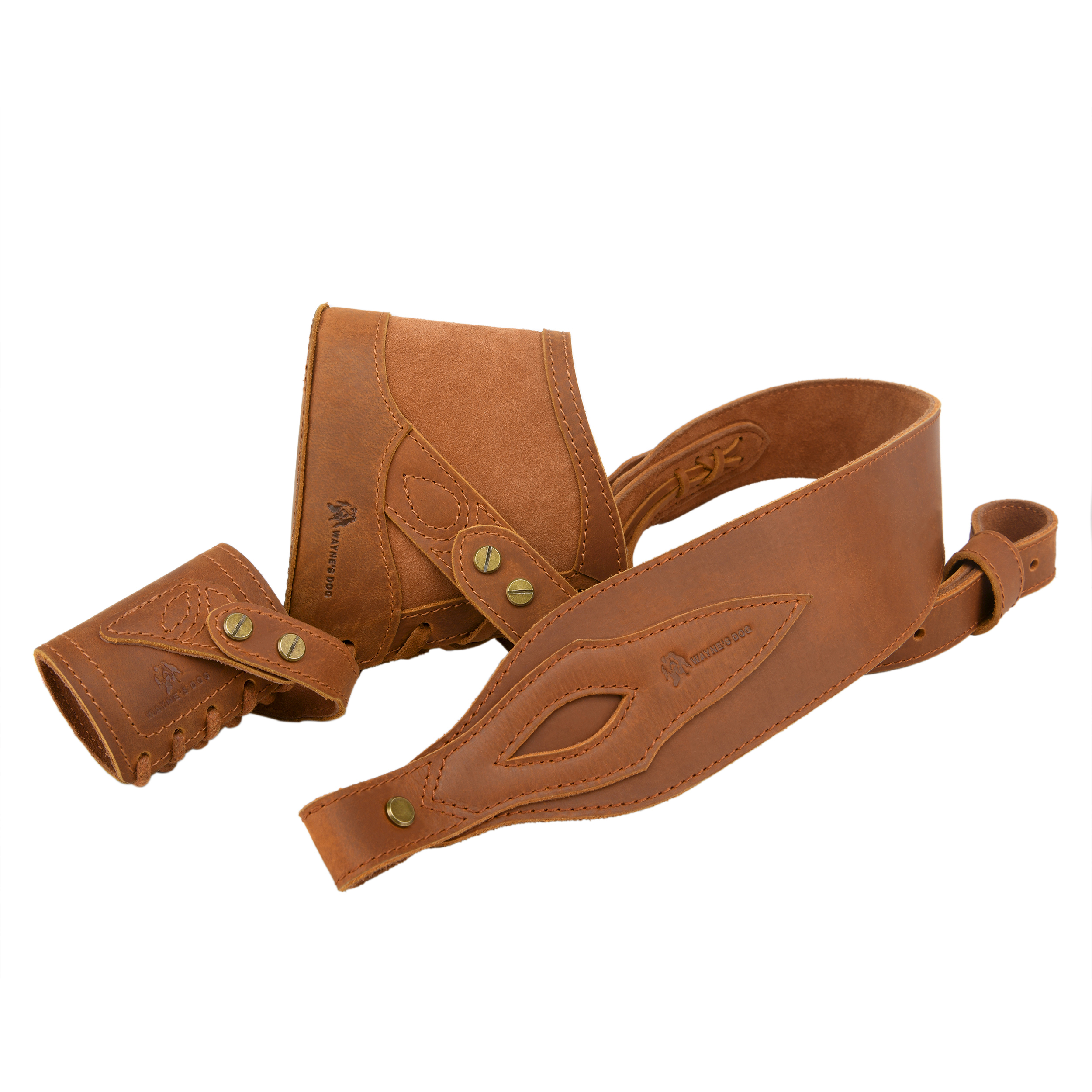 Drill-free Leather Rifle Recoil Pad, Gun Barrel Mount, Shoulder Straps