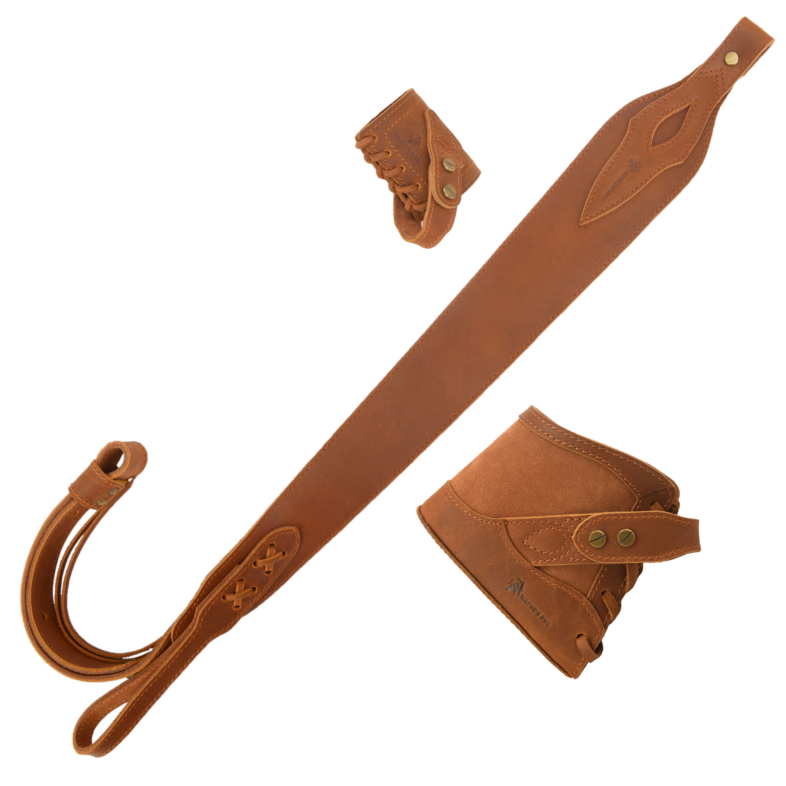 Drill-free Leather Rifle Recoil Pad, Gun Barrel Mount, Shoulder Straps