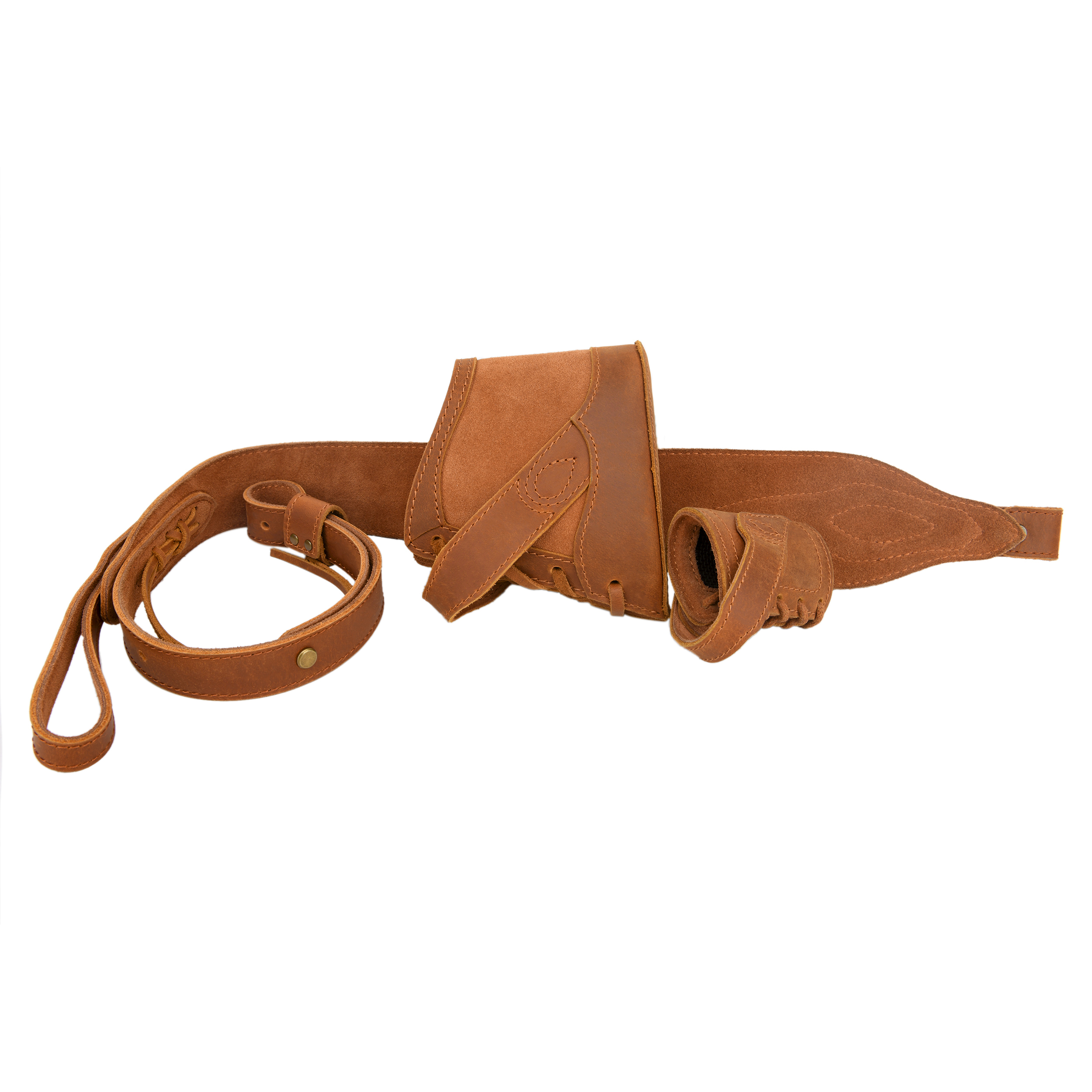 Drill-free Leather Rifle Recoil Pad, Gun Barrel Mount, Shoulder Straps