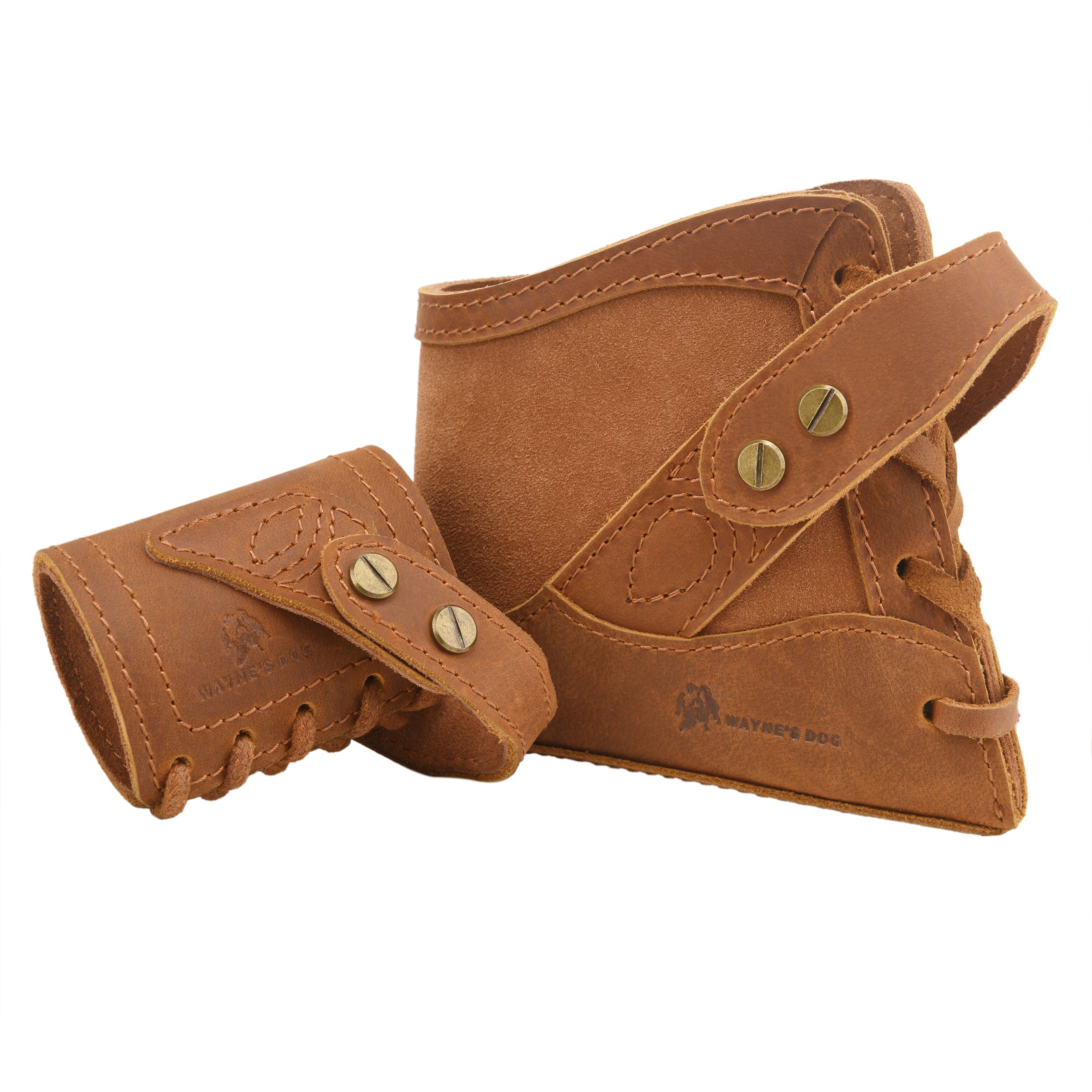 No-Drill Leather Rifle Buttstock Holder with Leather Gun Barrel Mount