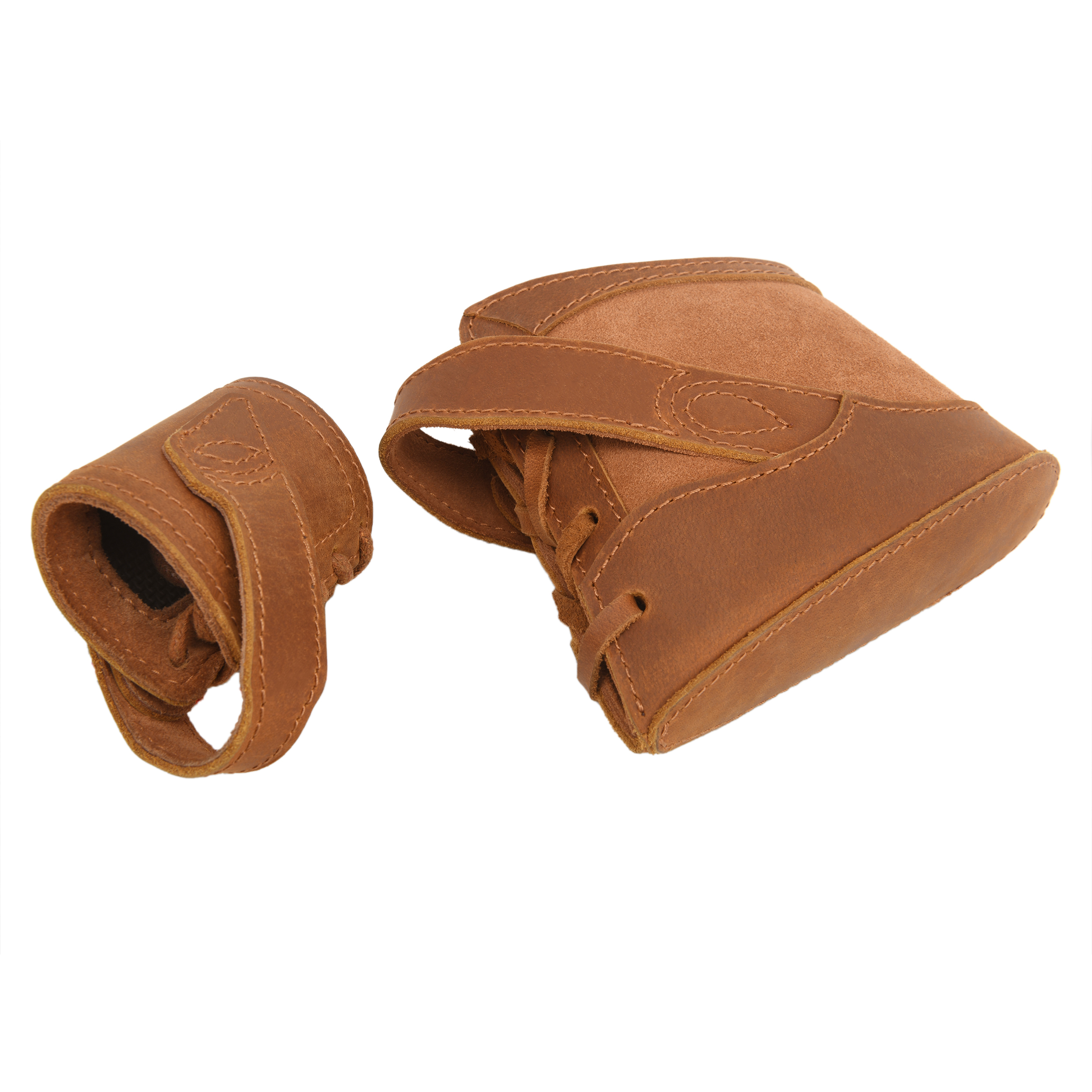 No-Drill Leather Rifle Buttstock Holder with Leather Gun Barrel Mount