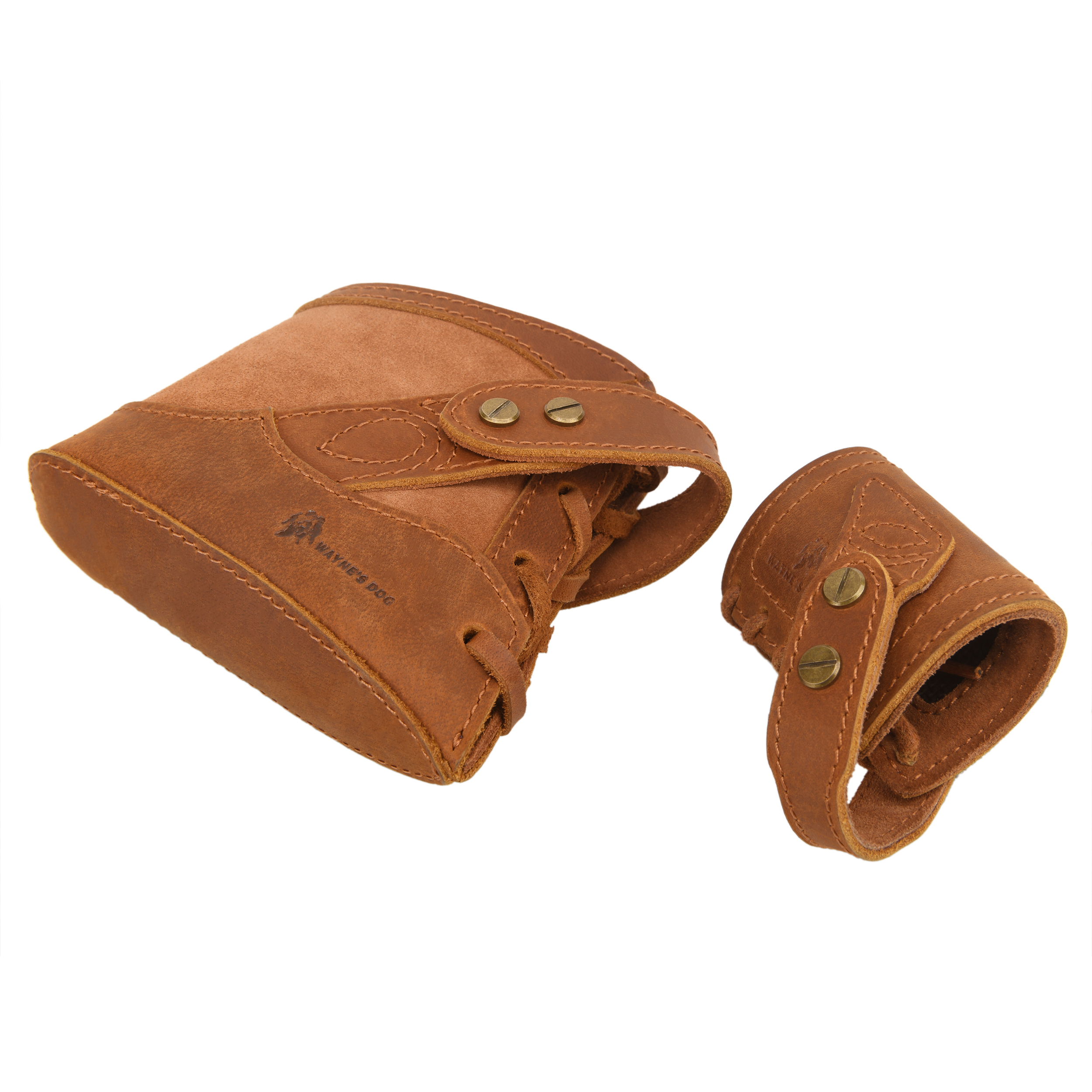 No-Drill Leather Rifle Buttstock Holder with Leather Gun Barrel Mount