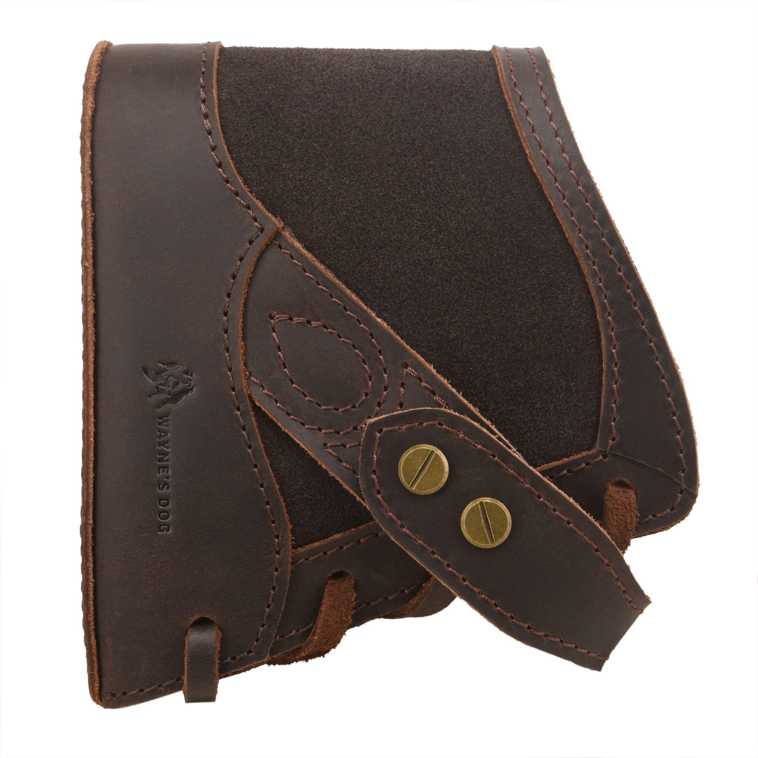 No Drill Soft Leather Rifle Recoil Pad and Shotgun Butt Stock Holster