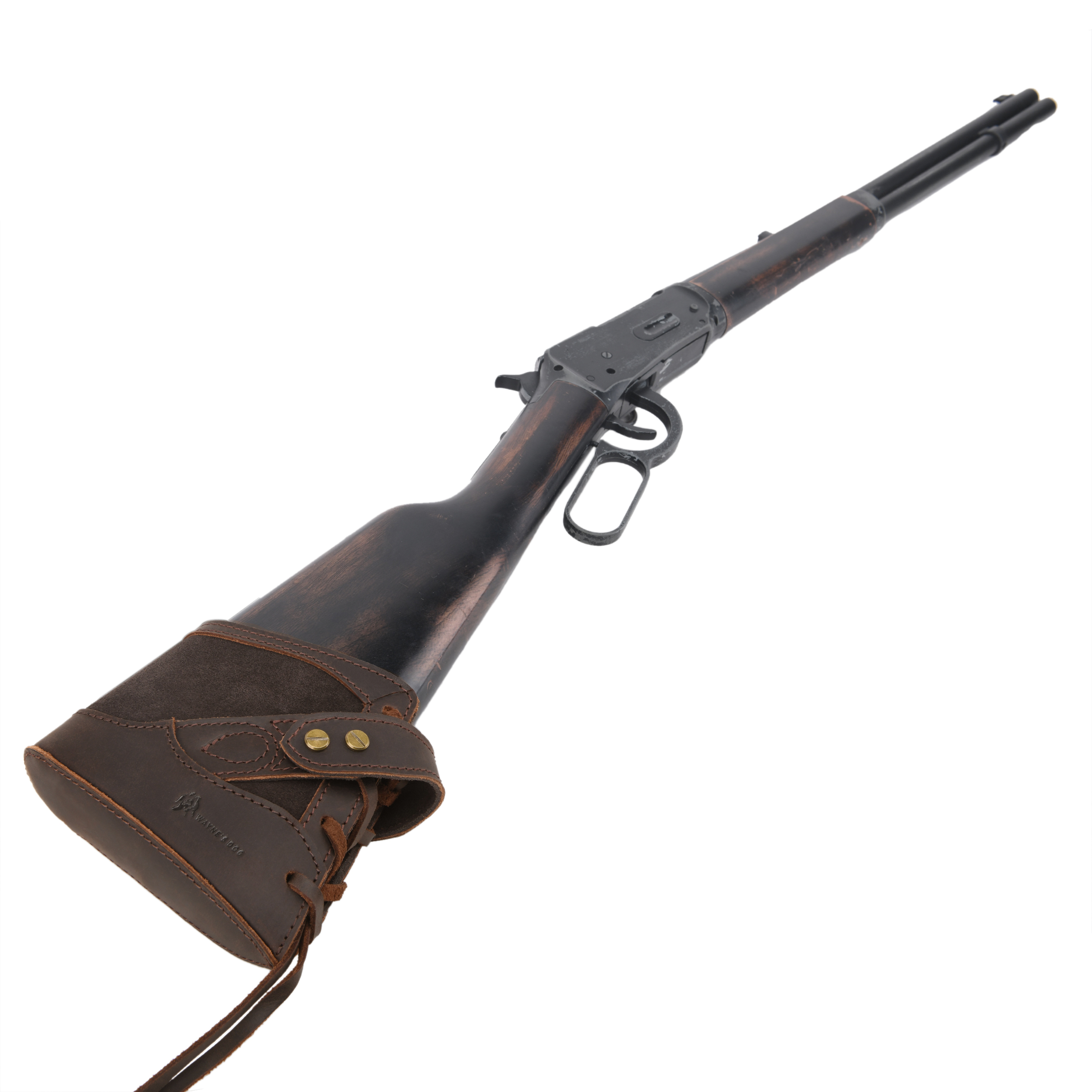 No Drill Soft Leather Rifle Recoil Pad and Shotgun Butt Stock Holster