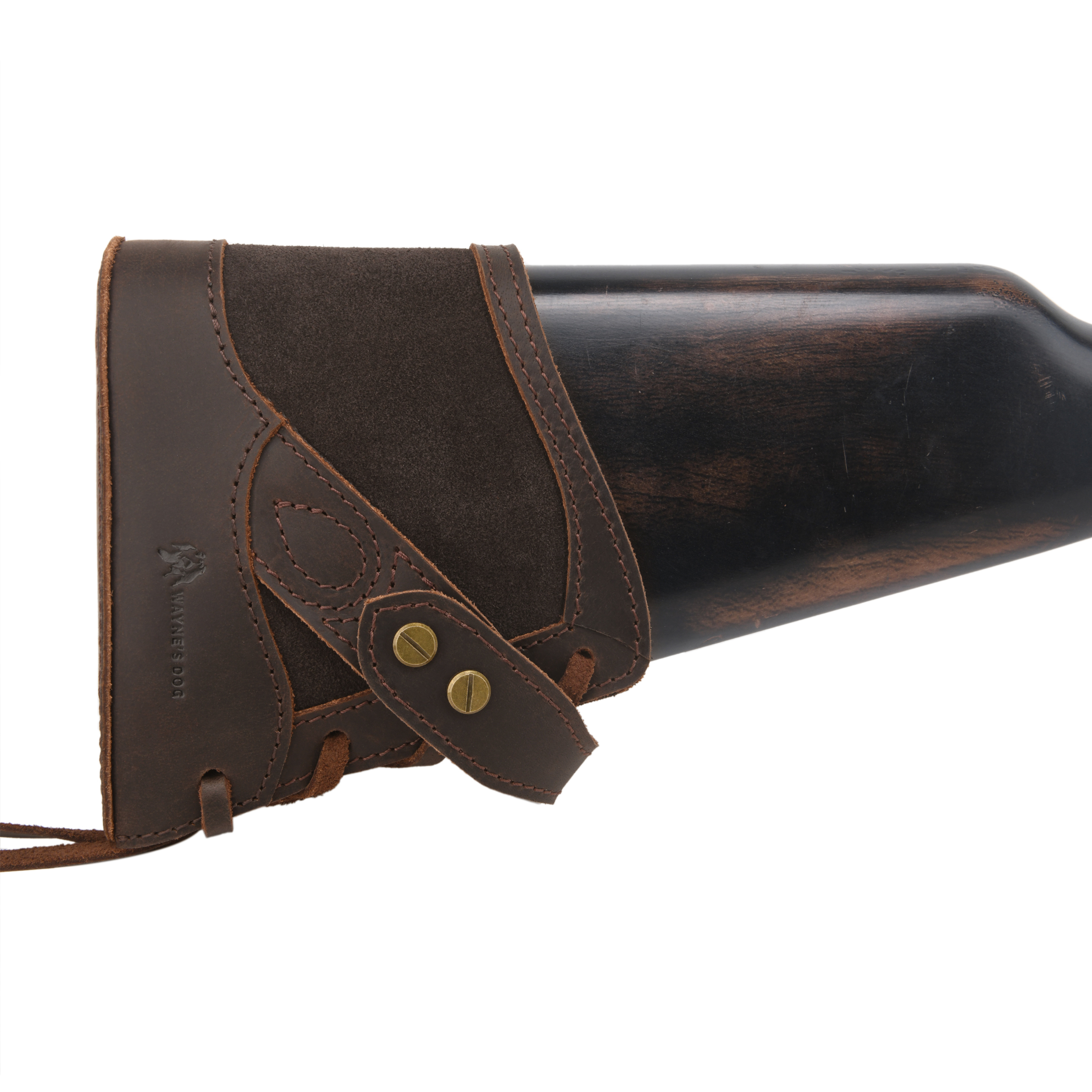 No Drill Soft Leather Rifle Recoil Pad and Shotgun Butt Stock Holster