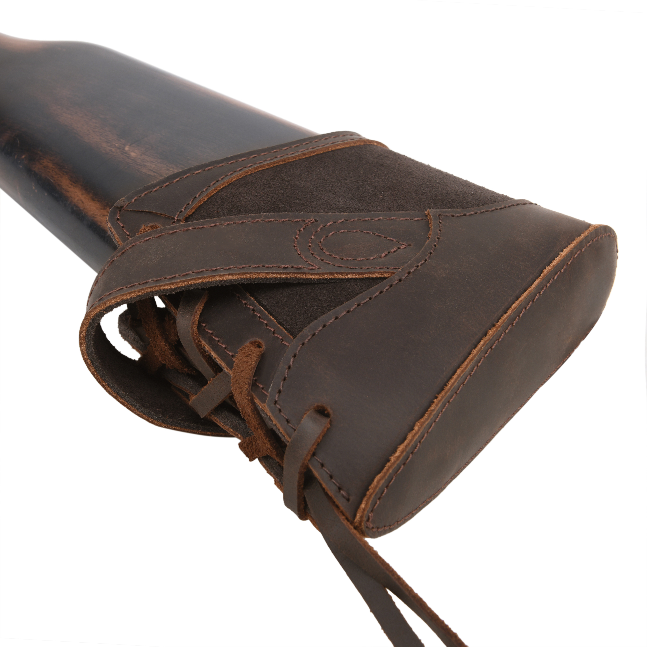 No Drill Soft Leather Rifle Recoil Pad and Shotgun Butt Stock Holster