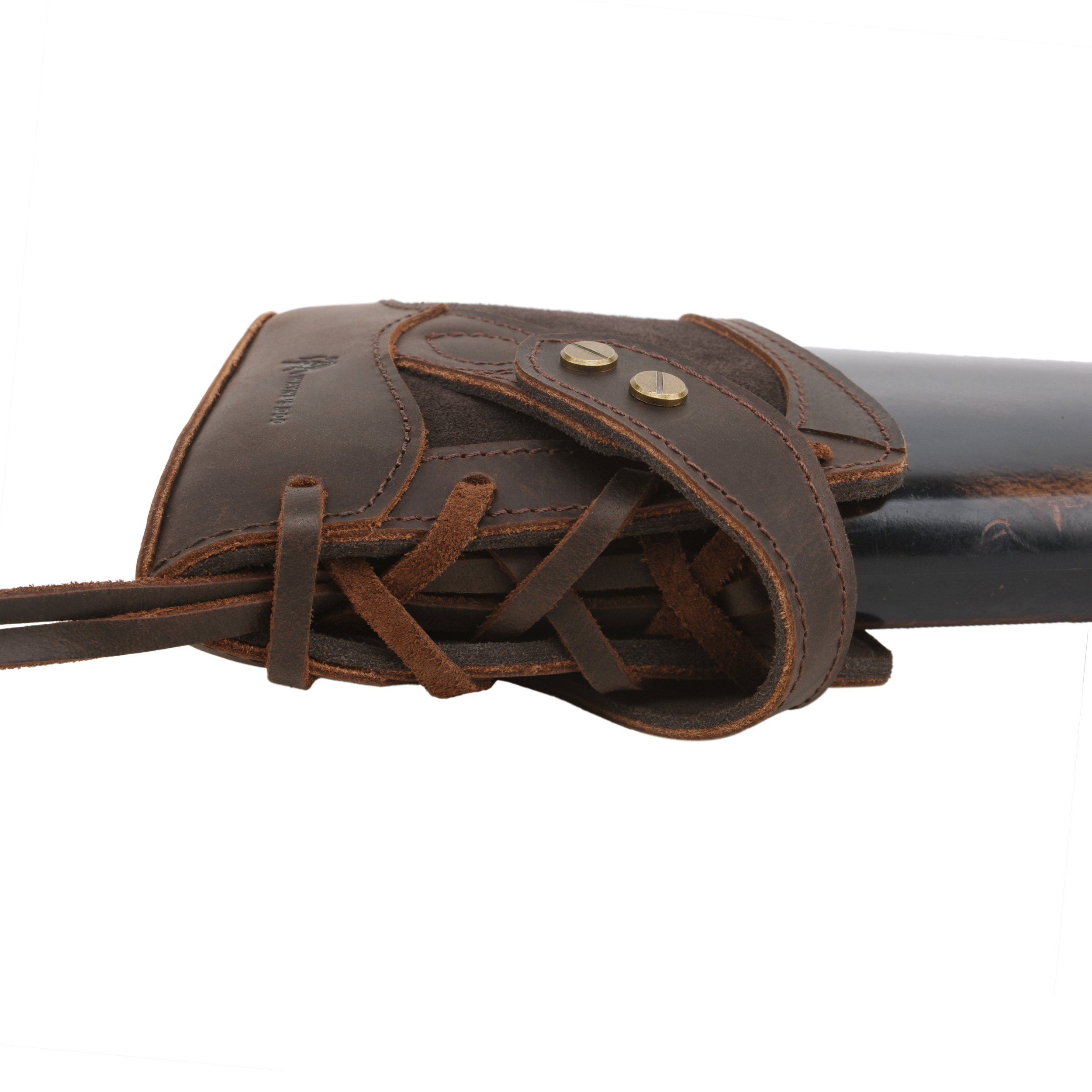 No Drill Soft Leather Rifle Recoil Pad and Shotgun Butt Stock Holster