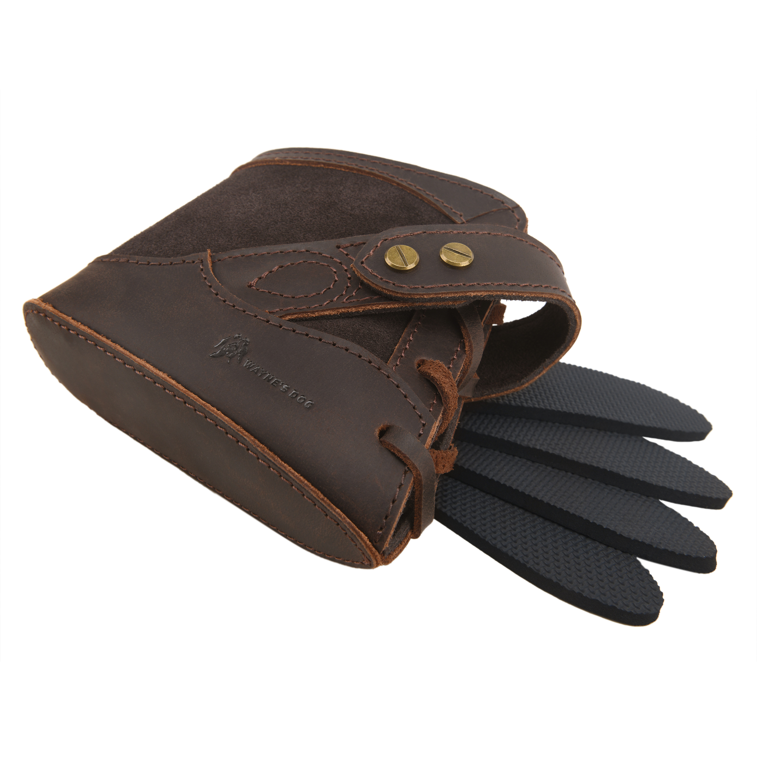 No Drill Soft Leather Rifle Recoil Pad and Shotgun Butt Stock Holster