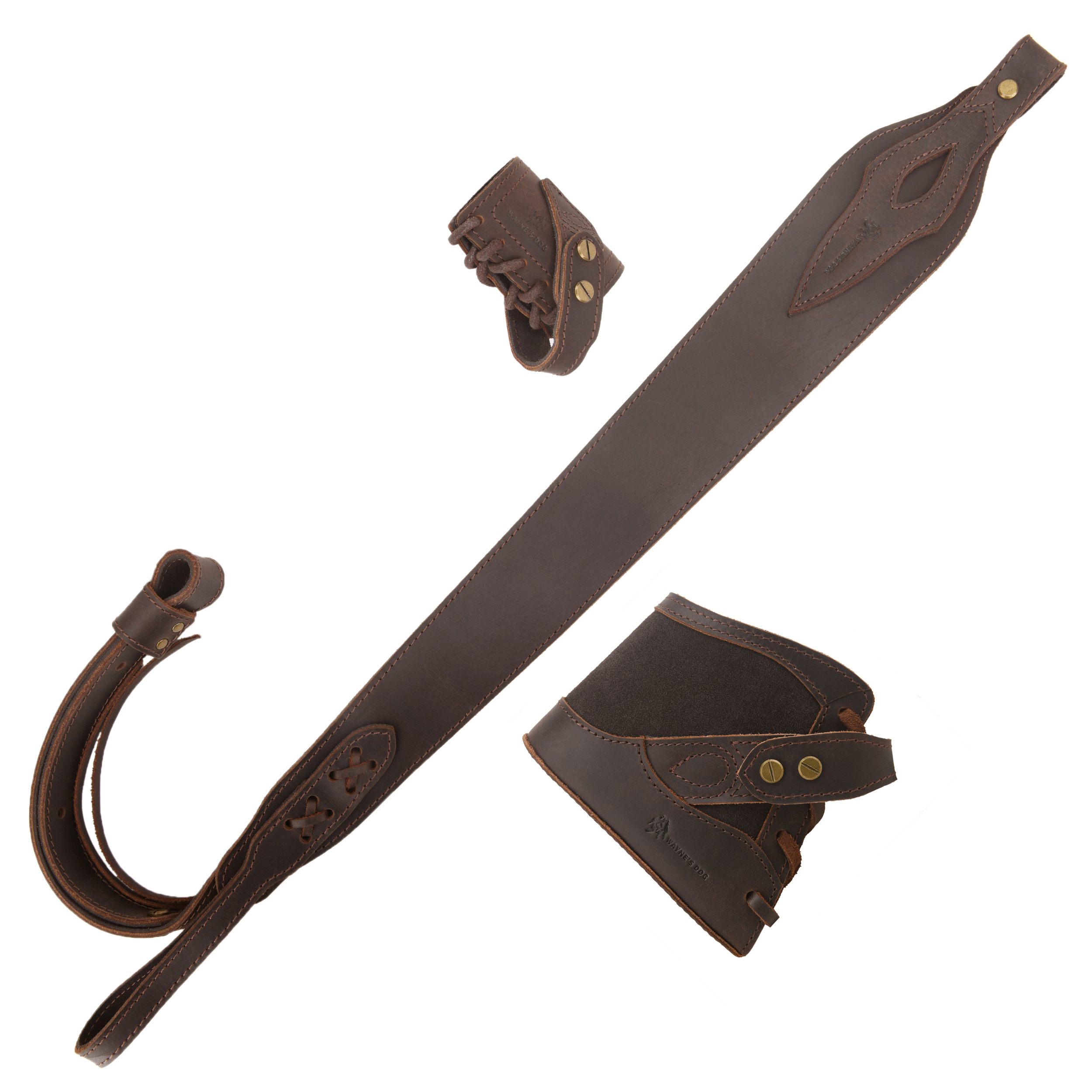 Drill-free Leather Rifle Recoil Pad, Gun Barrel Mount, Shoulder Straps
