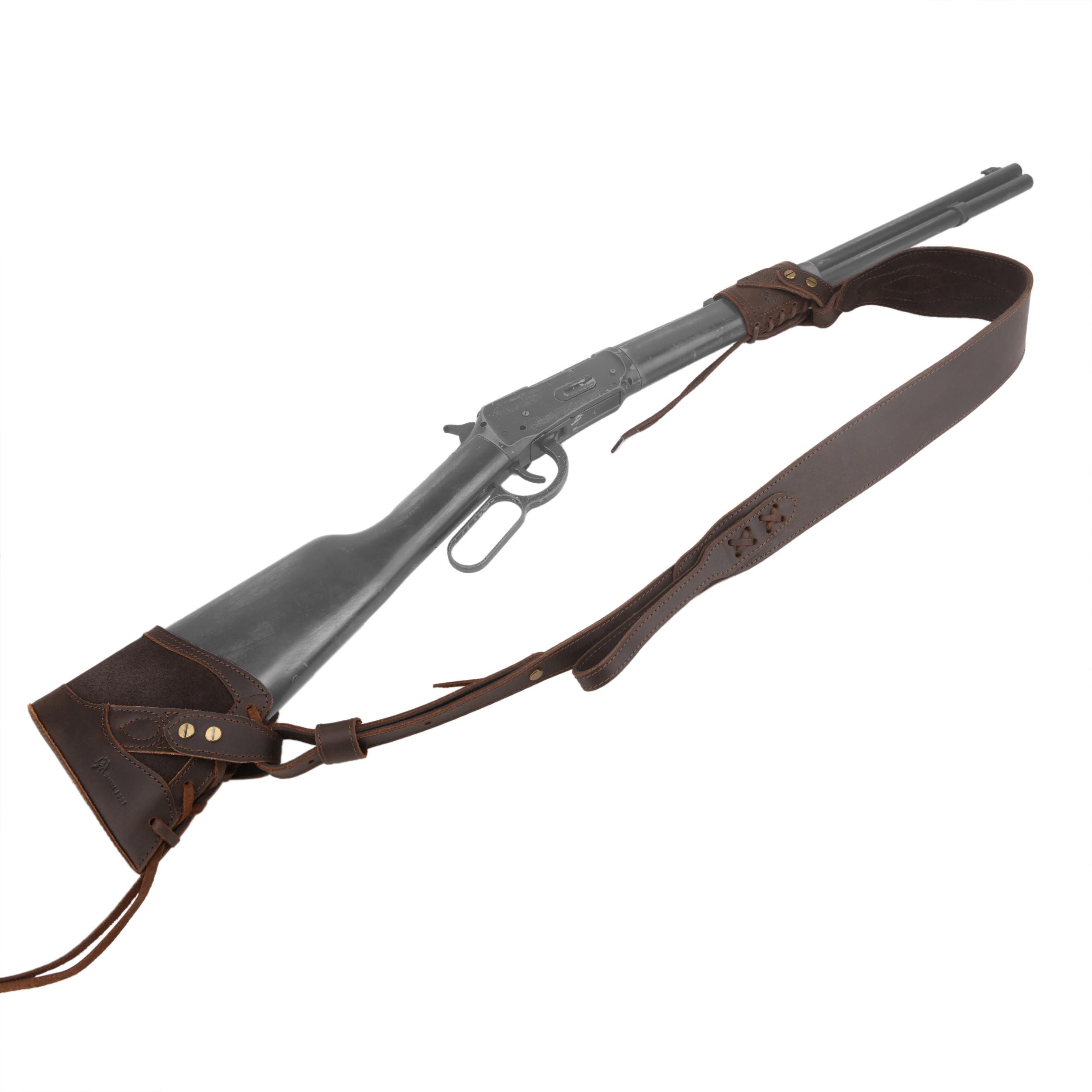 Drill-free Leather Rifle Recoil Pad, Gun Barrel Mount, Shoulder Straps