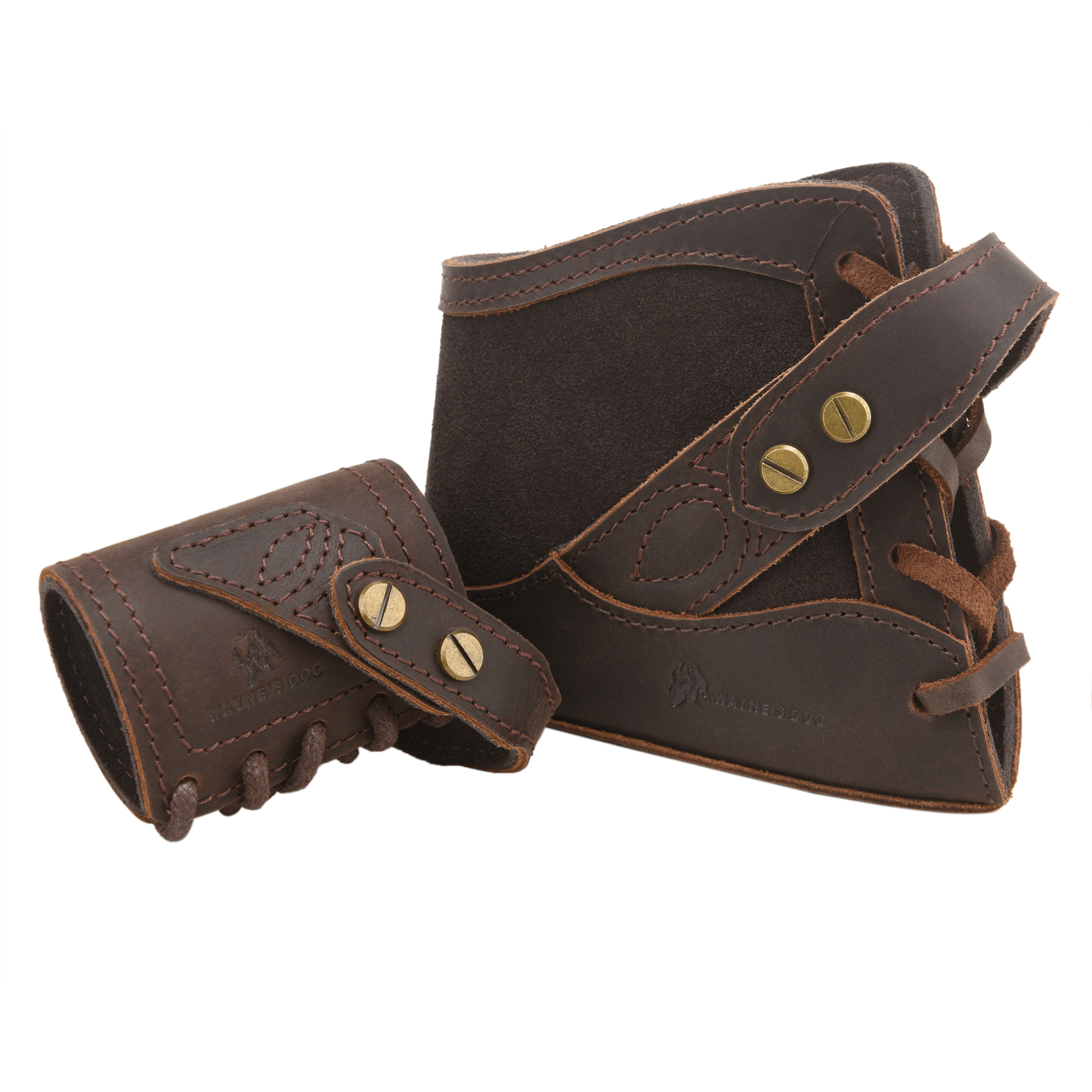 No-Drill Leather Rifle Buttstock Holder with Leather Gun Barrel Mount