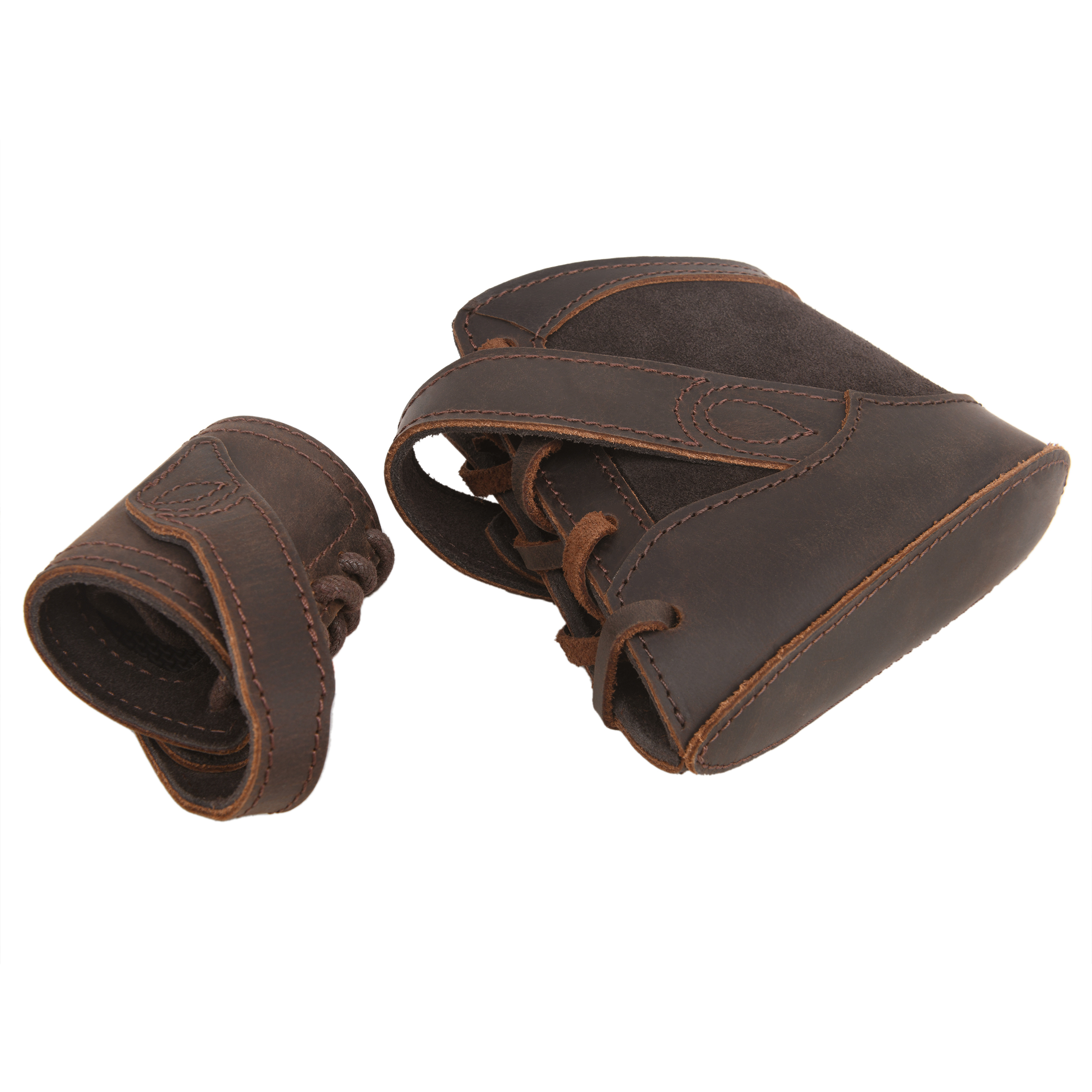 No-Drill Leather Rifle Buttstock Holder with Leather Gun Barrel Mount