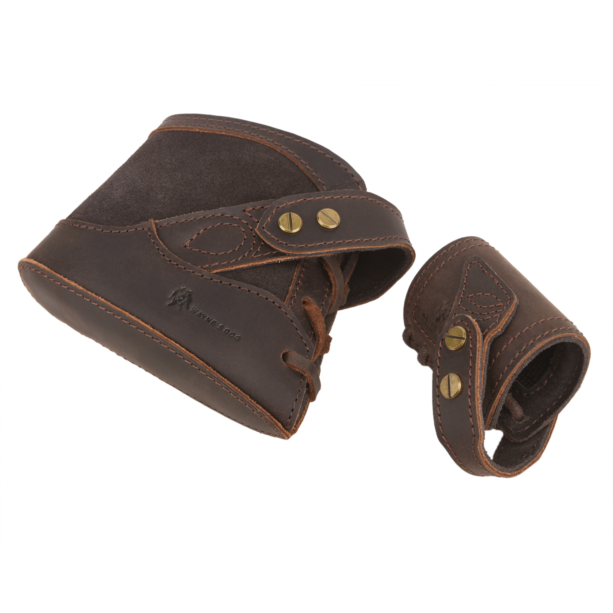 No-Drill Leather Rifle Buttstock Holder with Leather Gun Barrel Mount