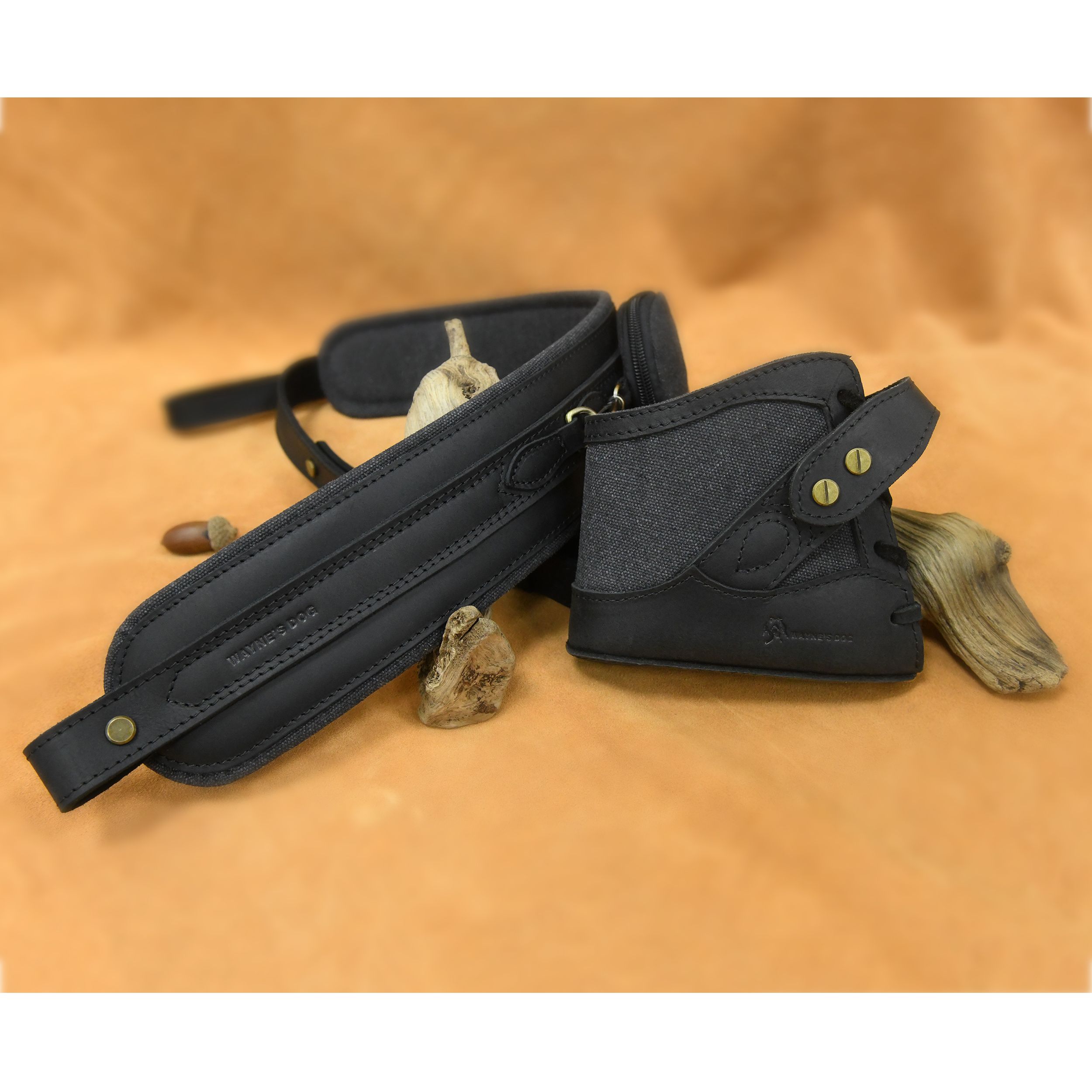Vintage Canvas Leather Rifle Butt Recoil Pad, Gun Carry Sling Shoulder Strap Set