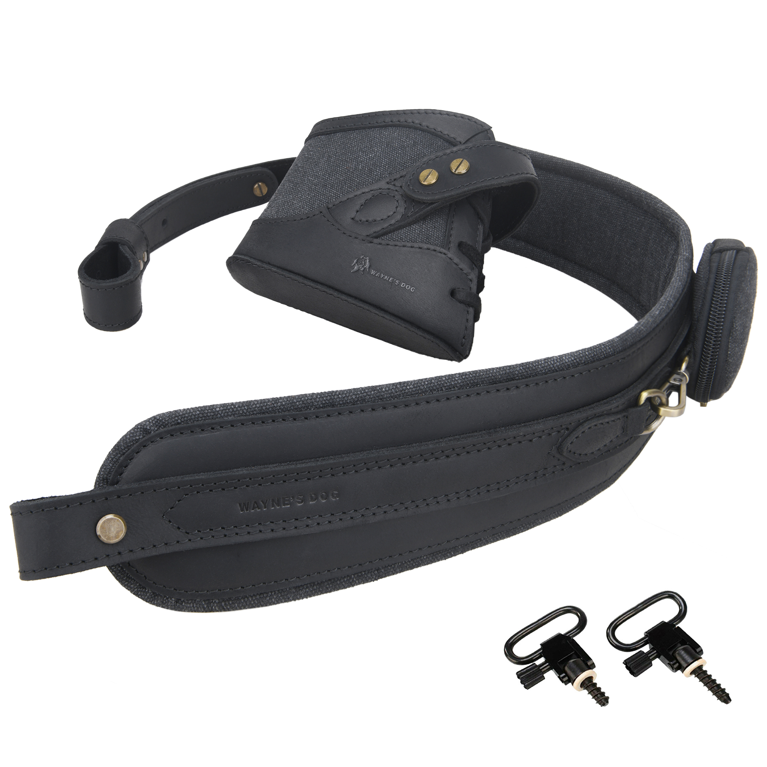 Vintage Canvas Leather Rifle Butt Recoil Pad, Gun Carry Sling Shoulder Strap Set