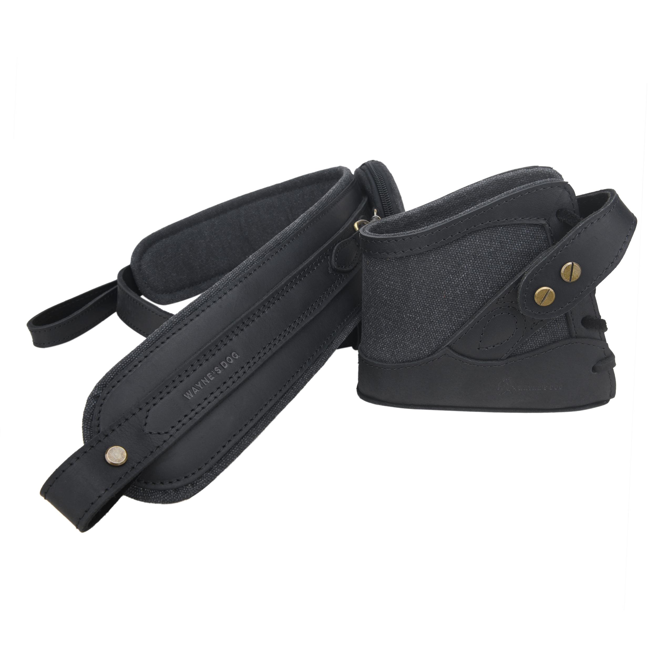 Vintage Canvas Leather Rifle Butt Recoil Pad, Gun Carry Sling Shoulder Strap Set