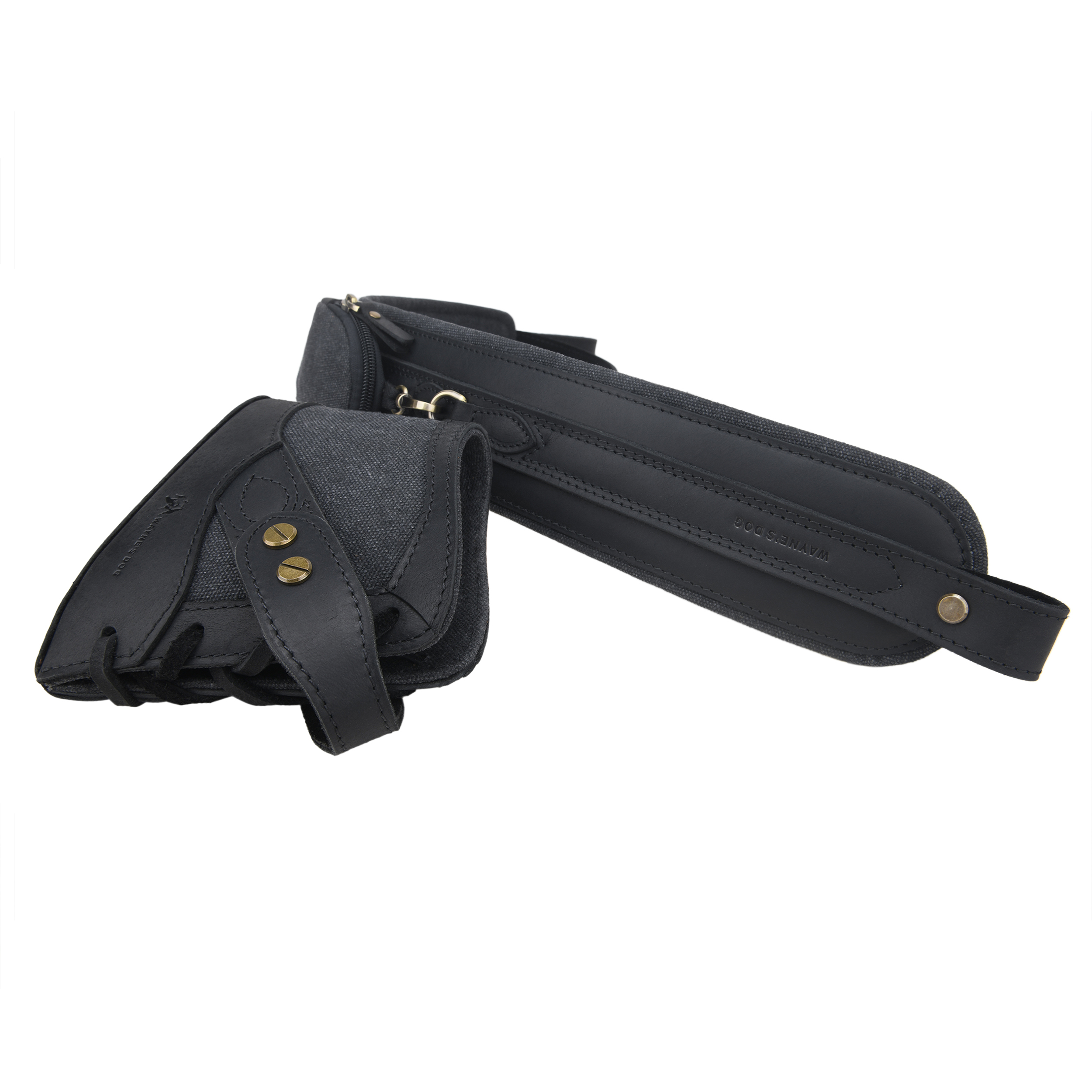 Vintage Canvas Leather Rifle Butt Recoil Pad, Gun Carry Sling Shoulder Strap Set