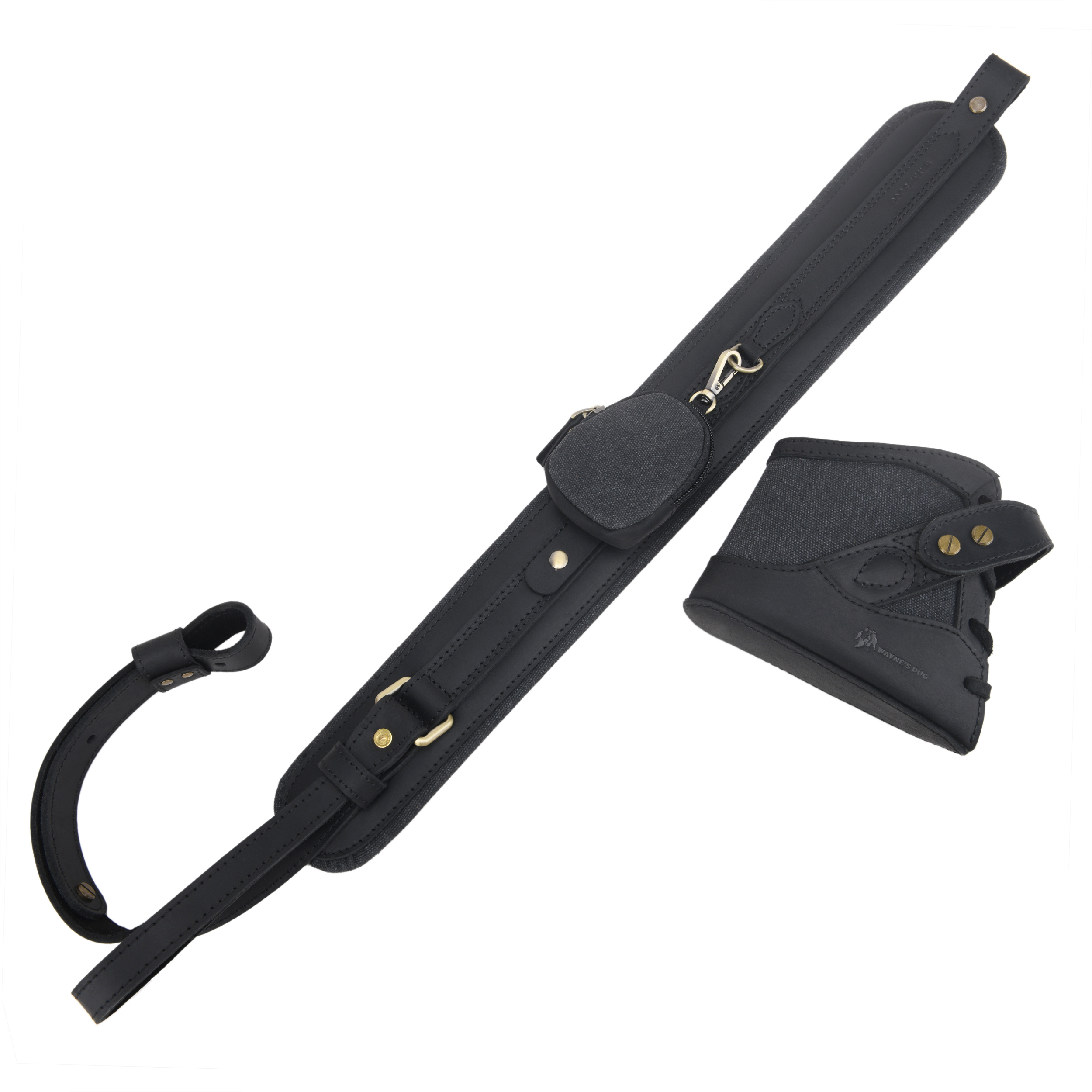 Vintage Canvas Leather Rifle Butt Recoil Pad, Gun Carry Sling Shoulder Strap Set