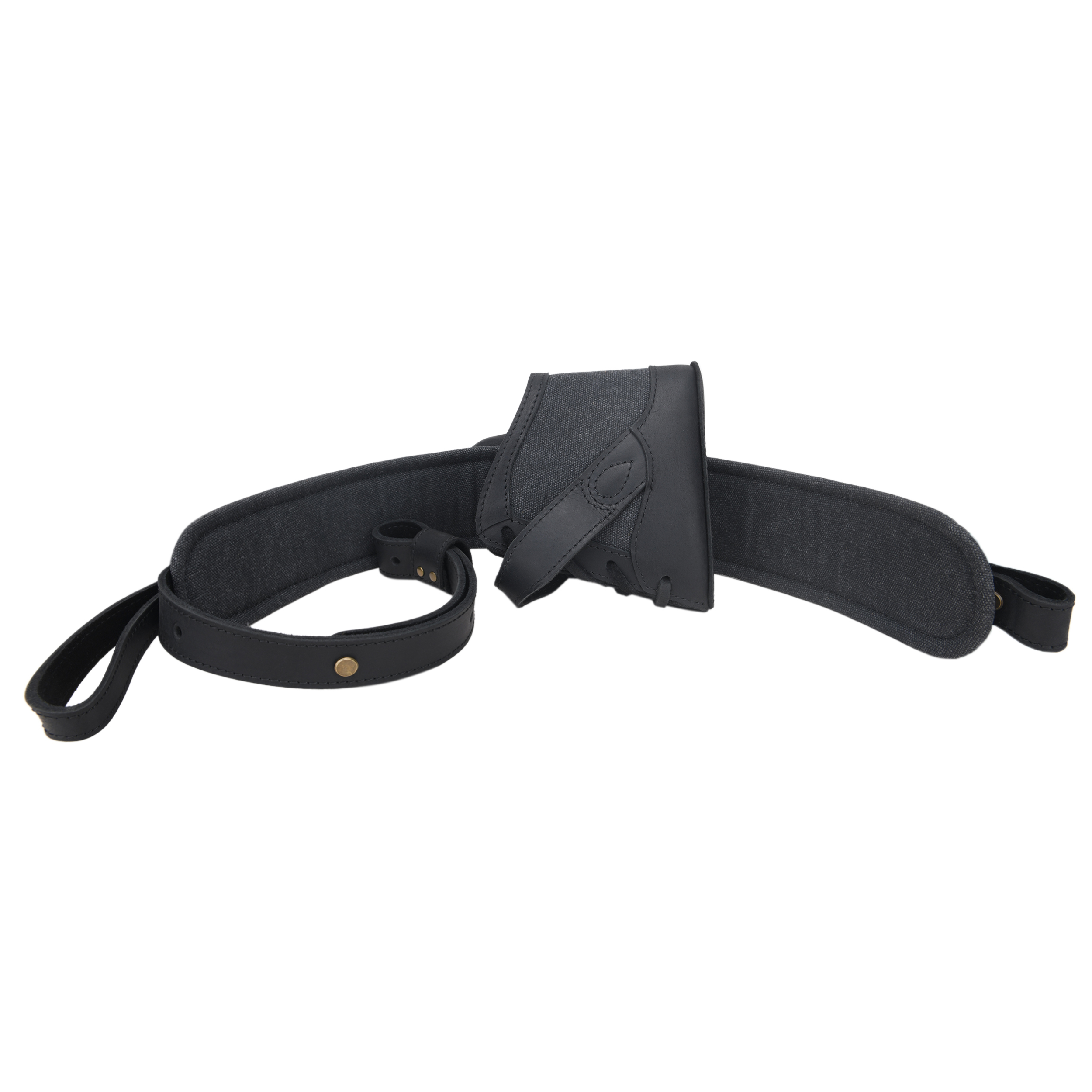 Vintage Canvas Leather Rifle Butt Recoil Pad, Gun Carry Sling Shoulder Strap Set