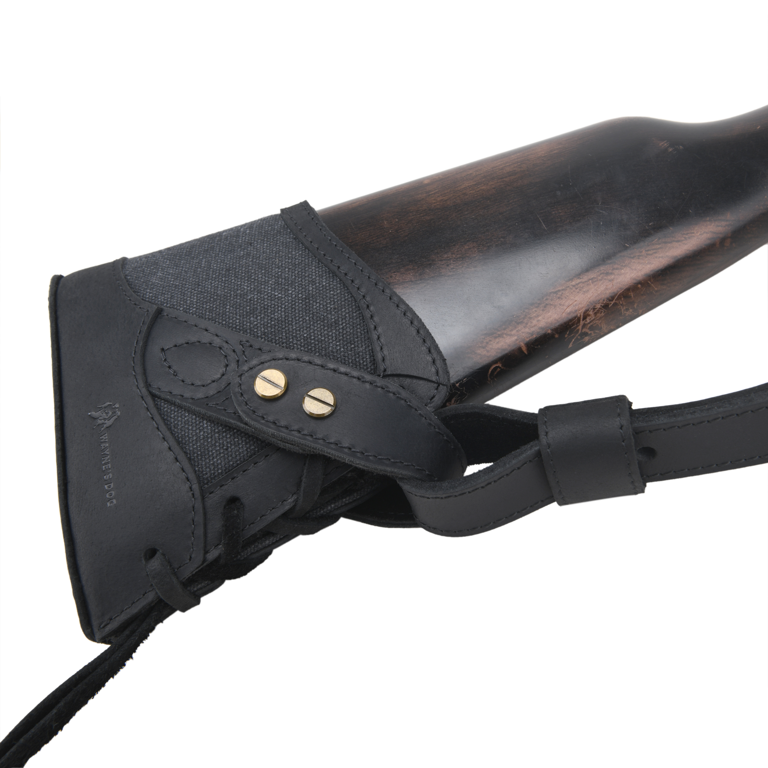 Vintage Canvas Leather Rifle Butt Recoil Pad, Gun Carry Sling Shoulder Strap Set