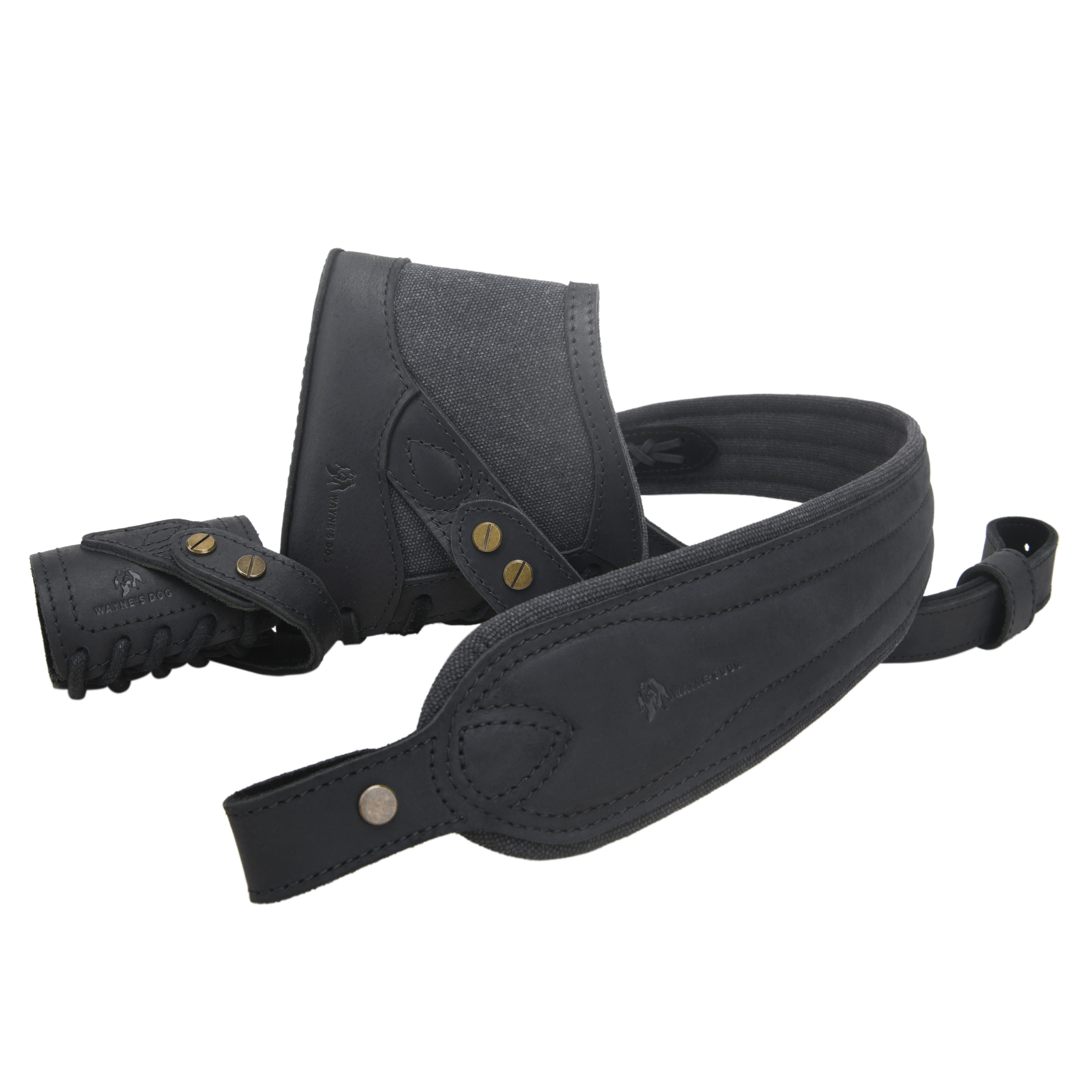 No Drill Leather Canvas Gun Recoil Pad Buttstock , Gun Barrel Mount with Shoulder Sling