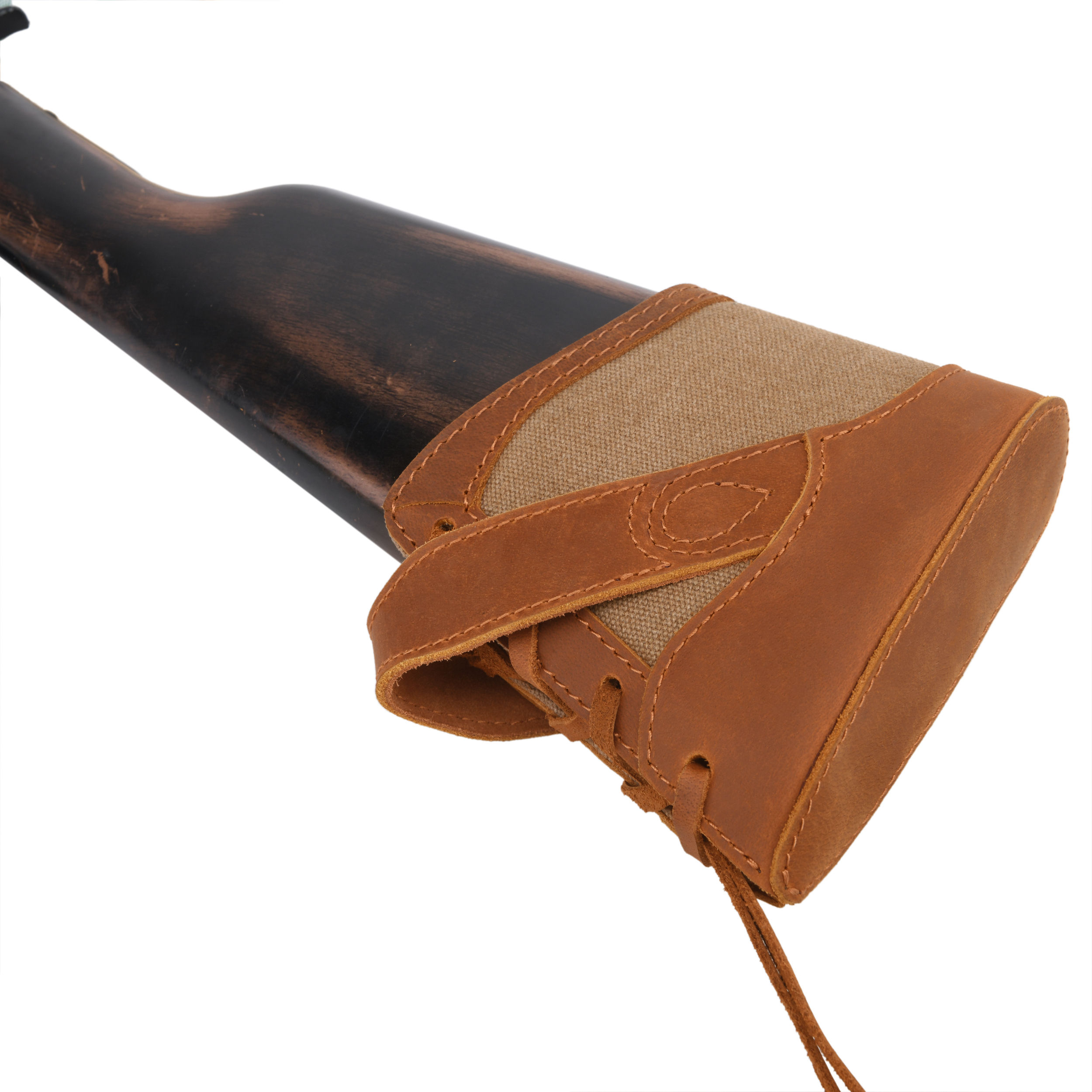 Canvas Leather Gun Buttstock Recoil Pad for Shotgun and Rifle No-Drill