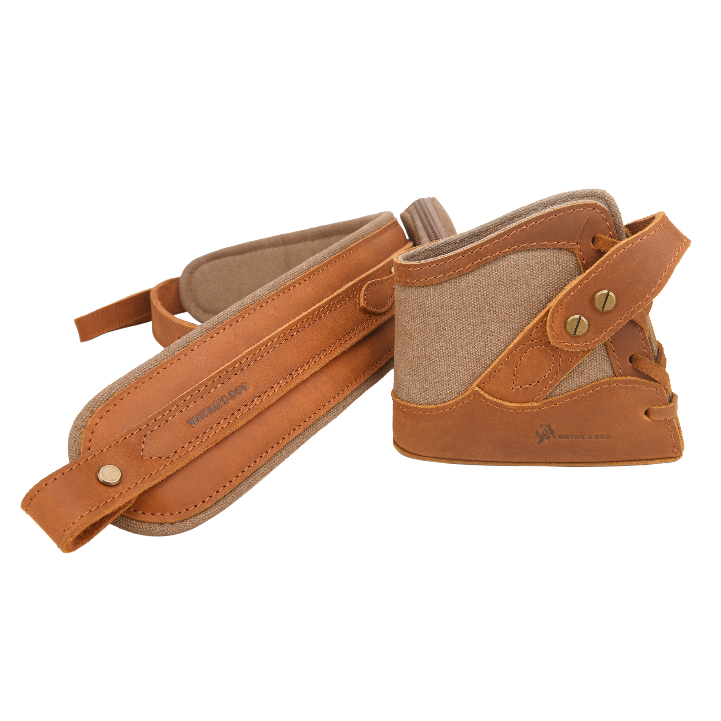 Vintage Canvas Leather Rifle Butt Recoil Pad, Gun Carry Sling Shoulder Strap Set