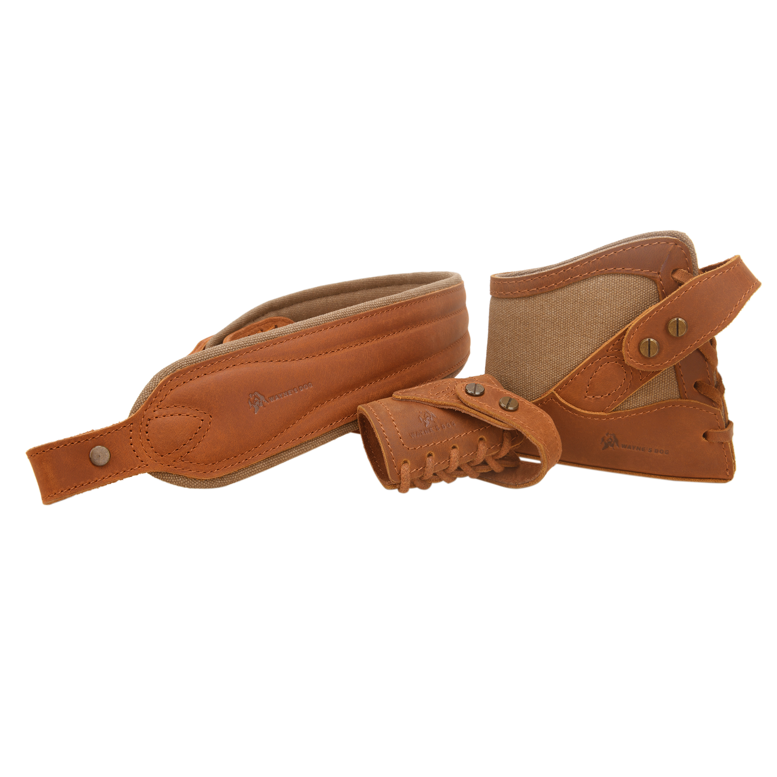 No Drill Leather Canvas Gun Recoil Pad Buttstock , Gun Barrel Mount with Shoulder Sling