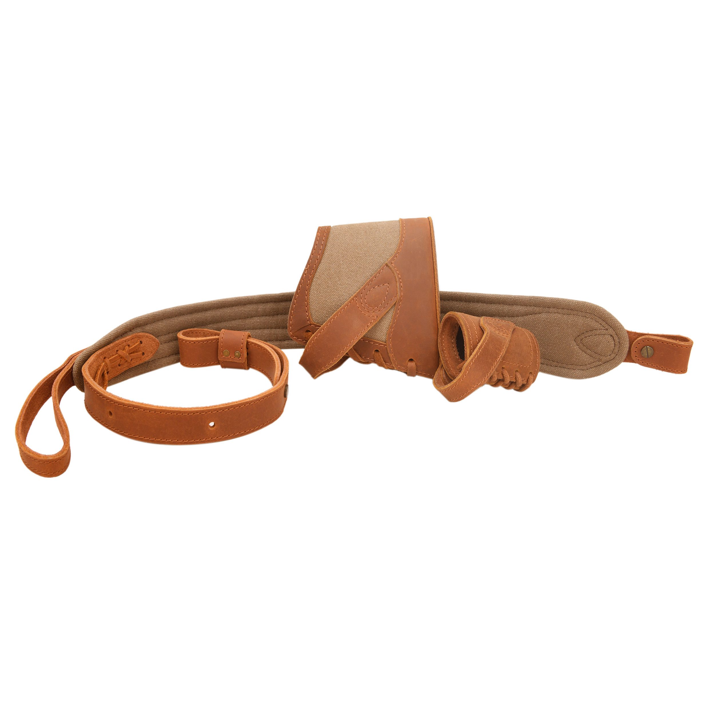 No Drill Leather Canvas Gun Recoil Pad Buttstock , Gun Barrel Mount with Shoulder Sling