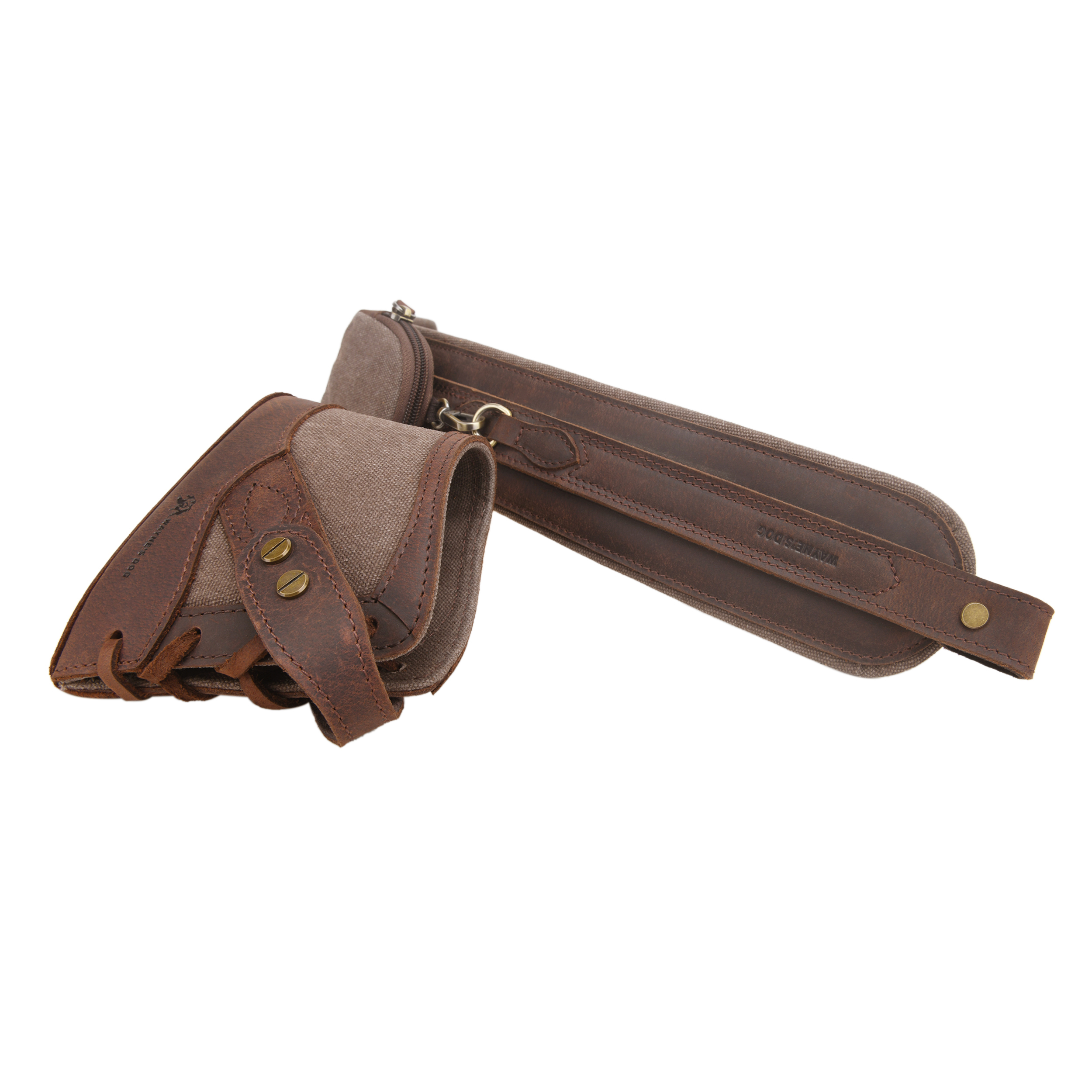 Vintage Canvas Leather Rifle Butt Recoil Pad, Gun Carry Sling Shoulder Strap Set