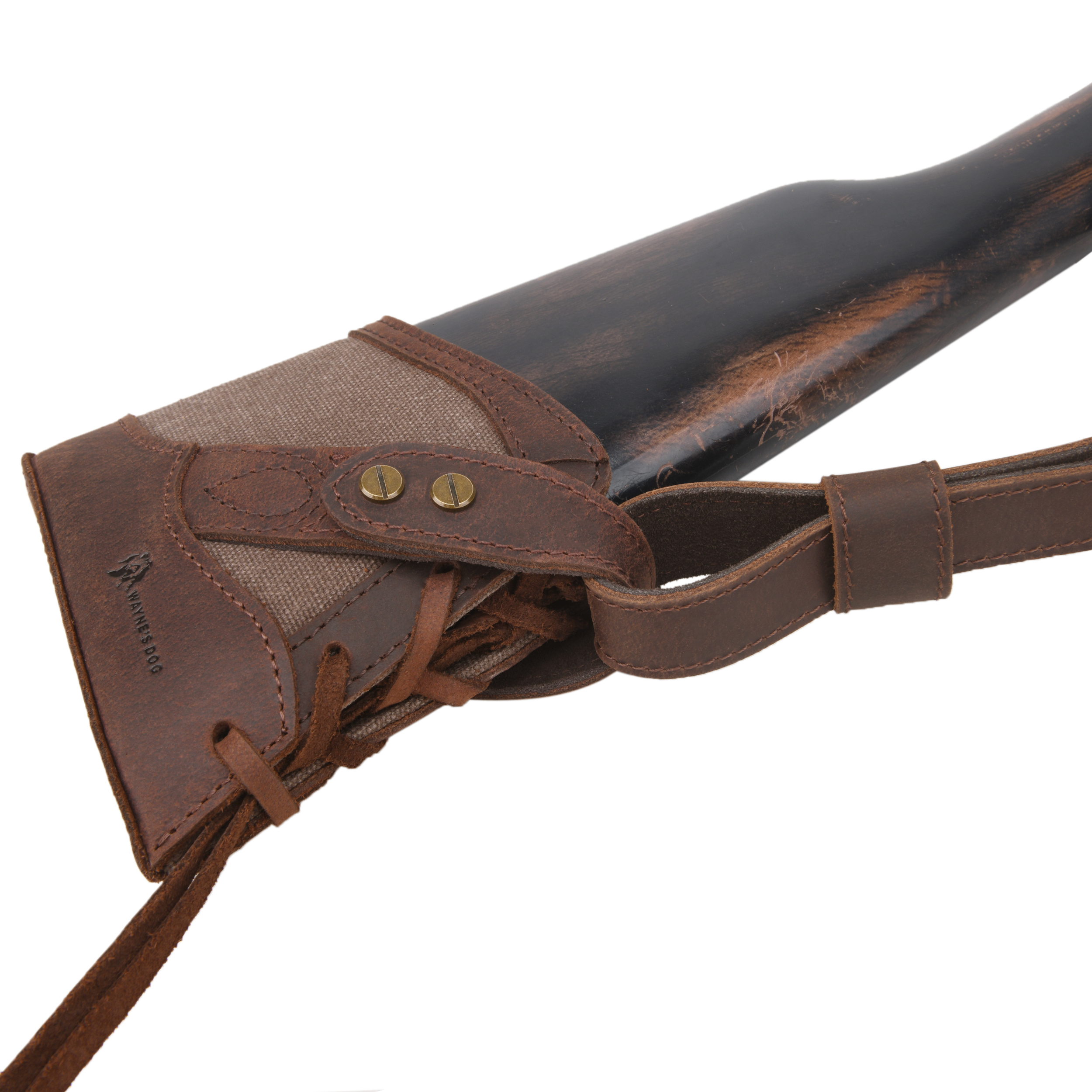 Vintage Canvas Leather Rifle Butt Recoil Pad, Gun Carry Sling Shoulder Strap Set