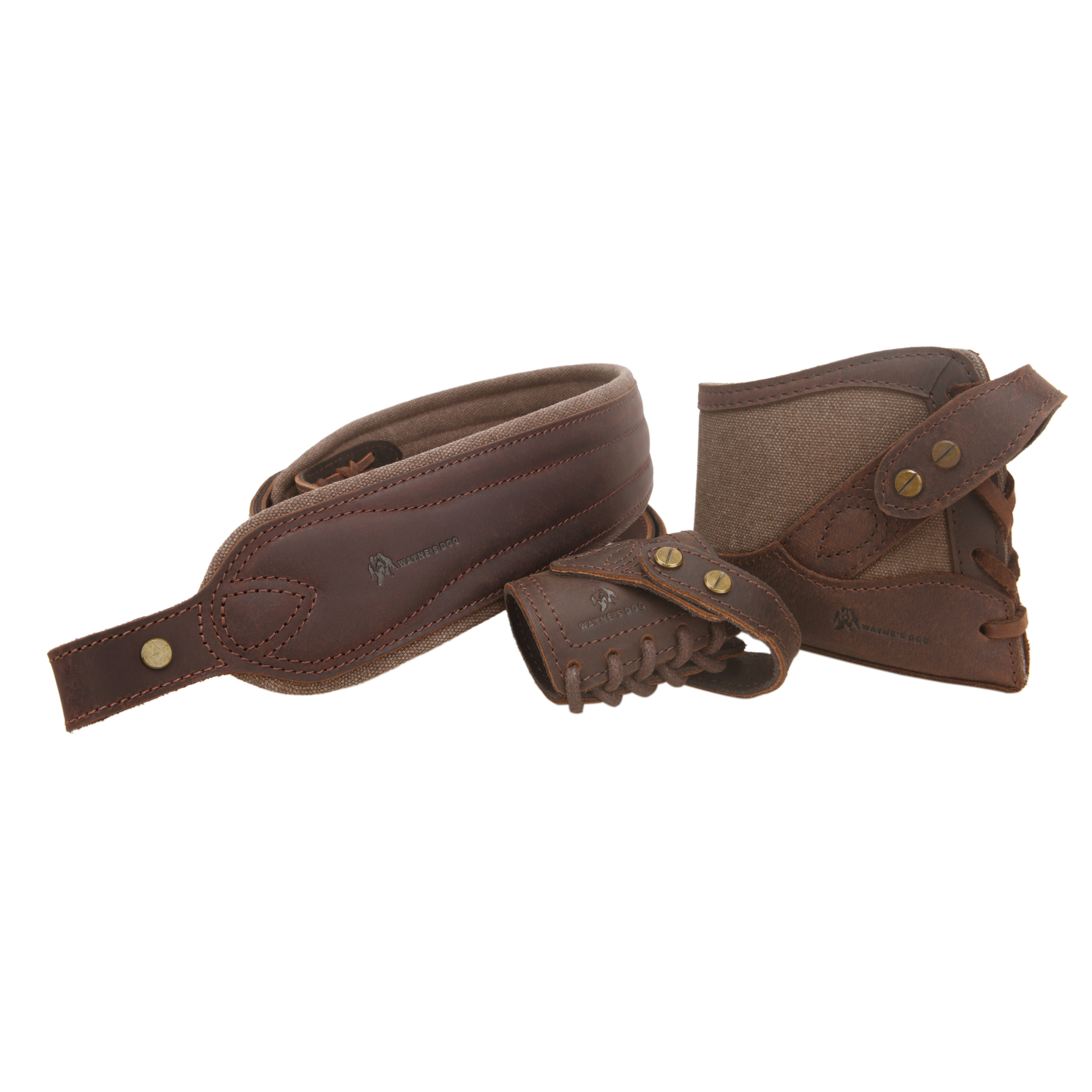 No Drill Leather Canvas Gun Recoil Pad Buttstock , Gun Barrel Mount with Shoulder Sling