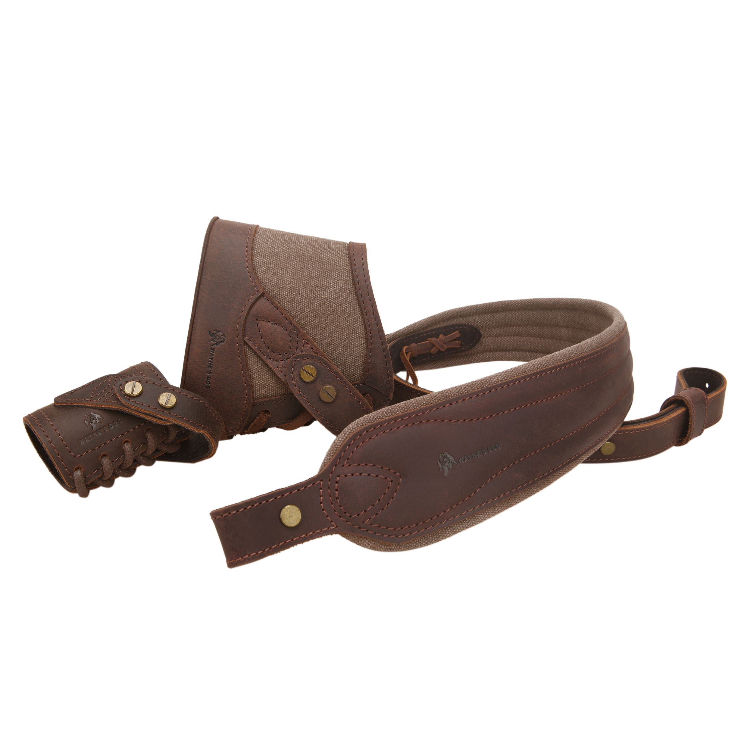 No Drill Leather Canvas Gun Recoil Pad Buttstock , Gun Barrel Mount with Shoulder Sling