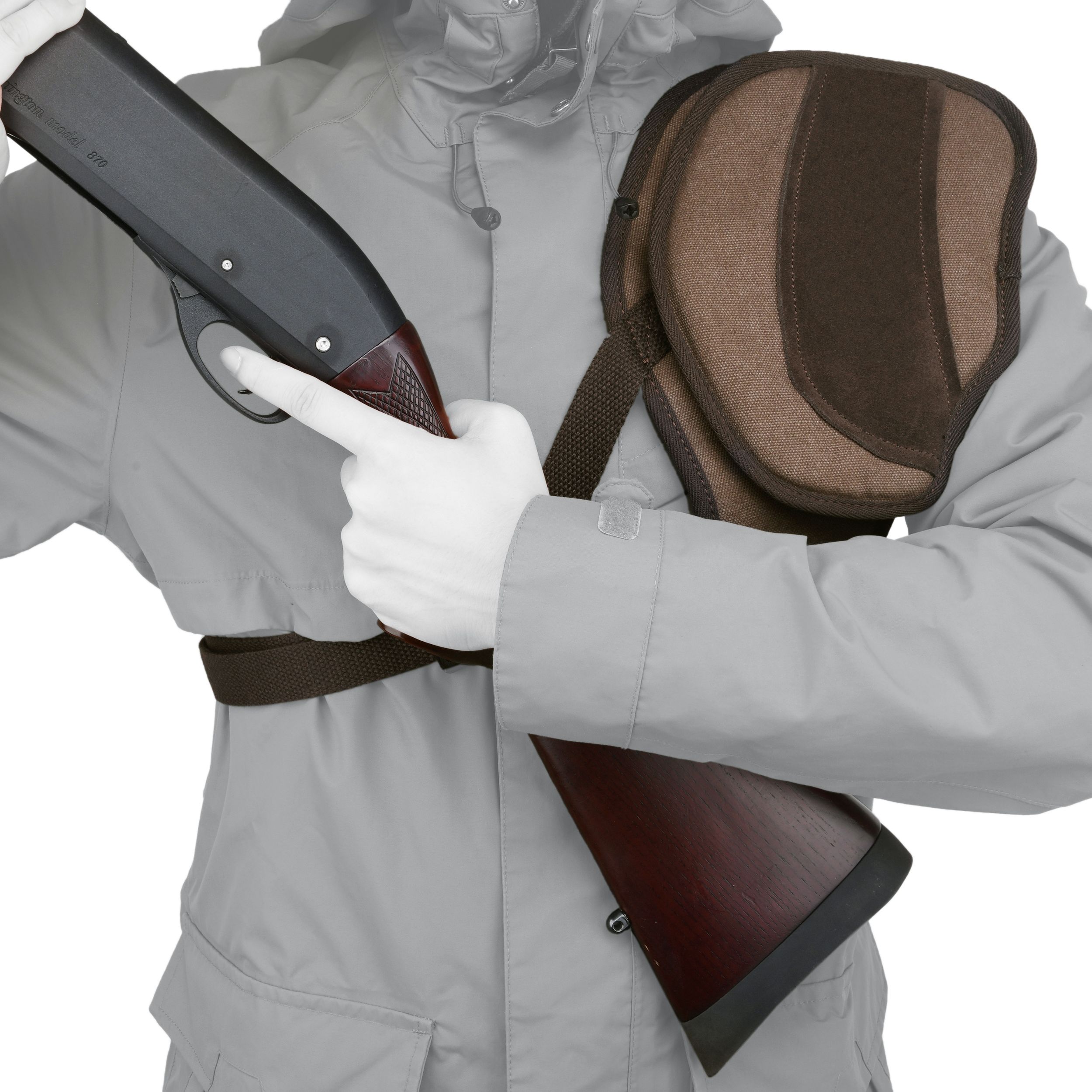 Shooting Recoil Field Shield, Suede Leather Canvas Shoulder Recoil Pad